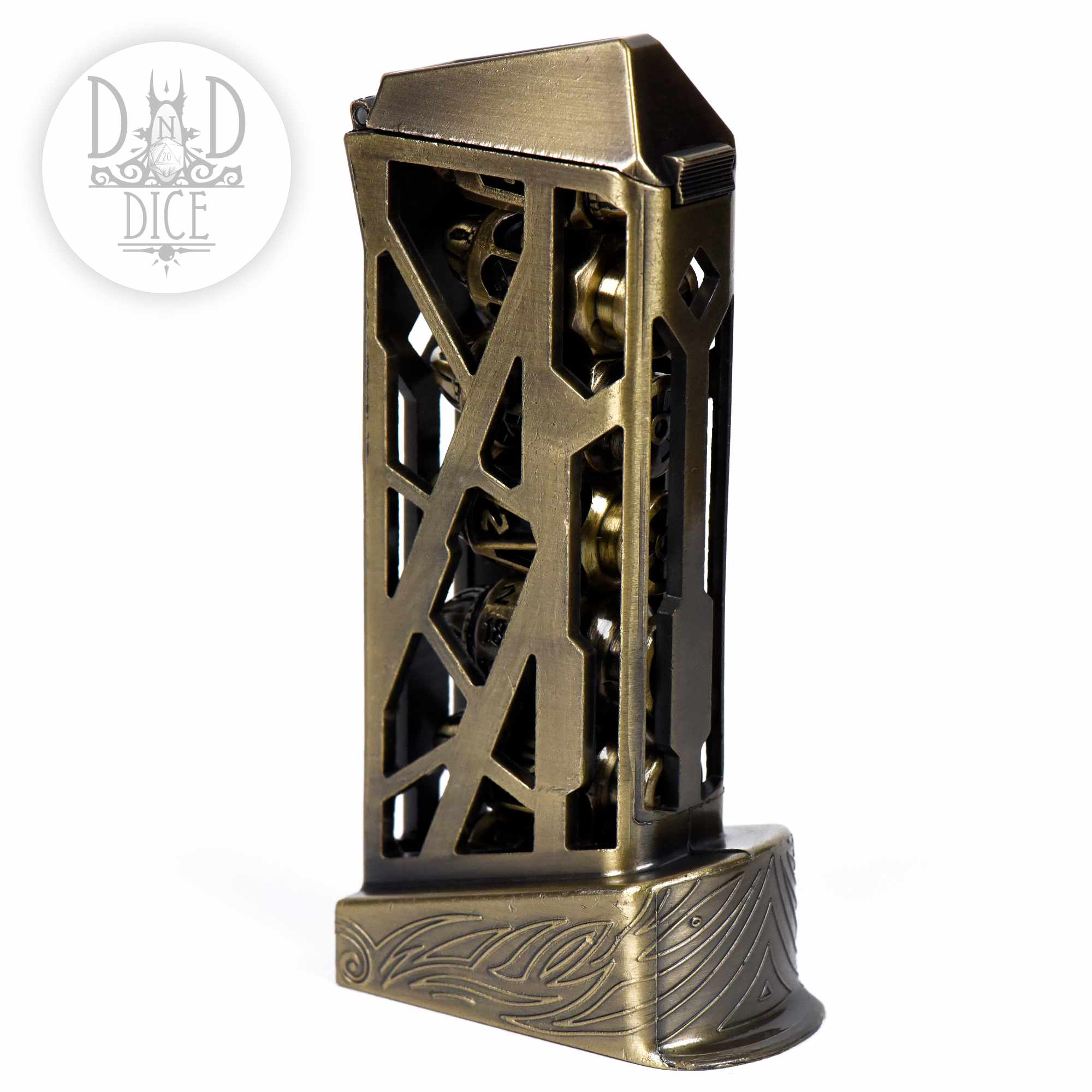 7 Shooter Brass Metal Dice Set - Image 4