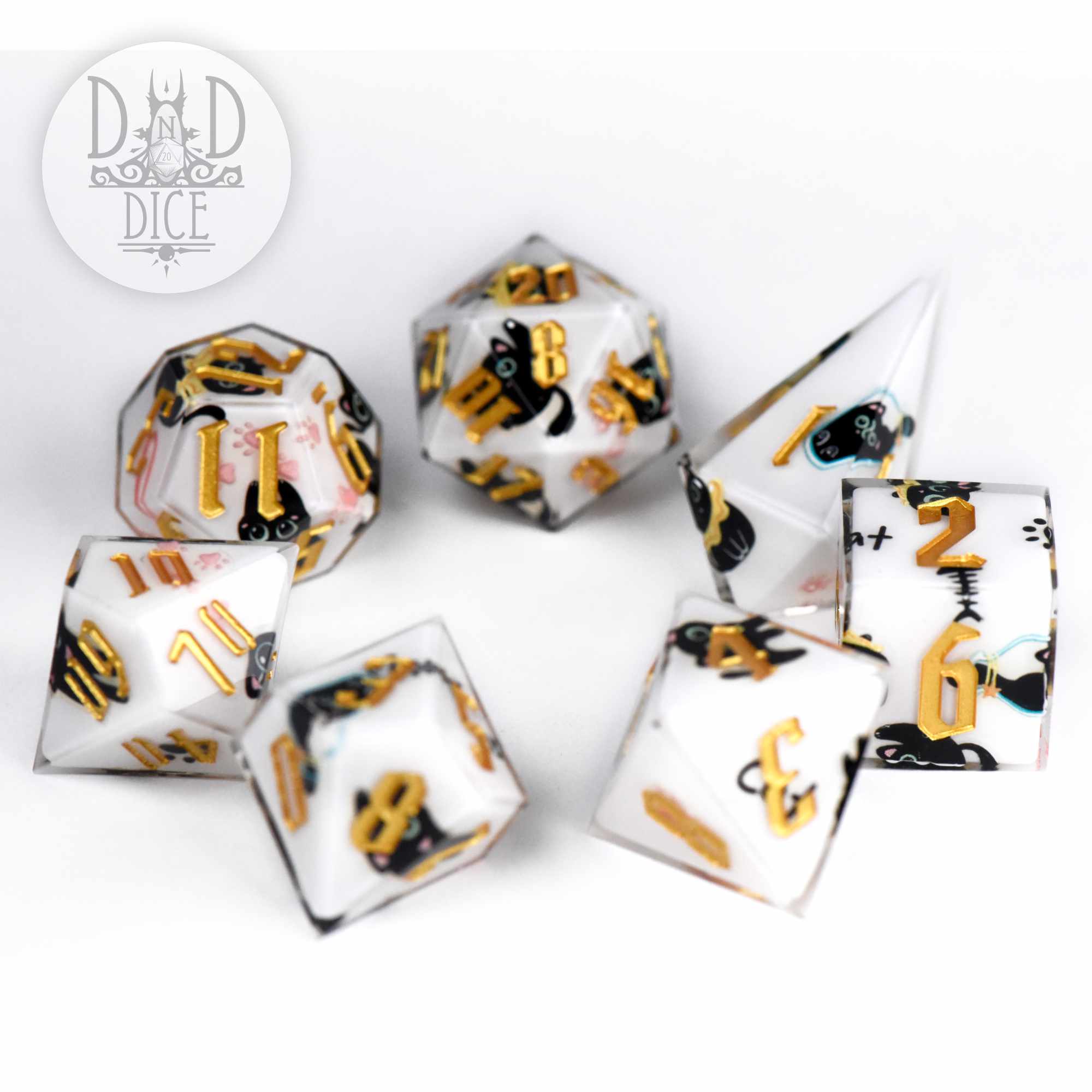 Anime Cat Handmade Dice Set - Image 3
