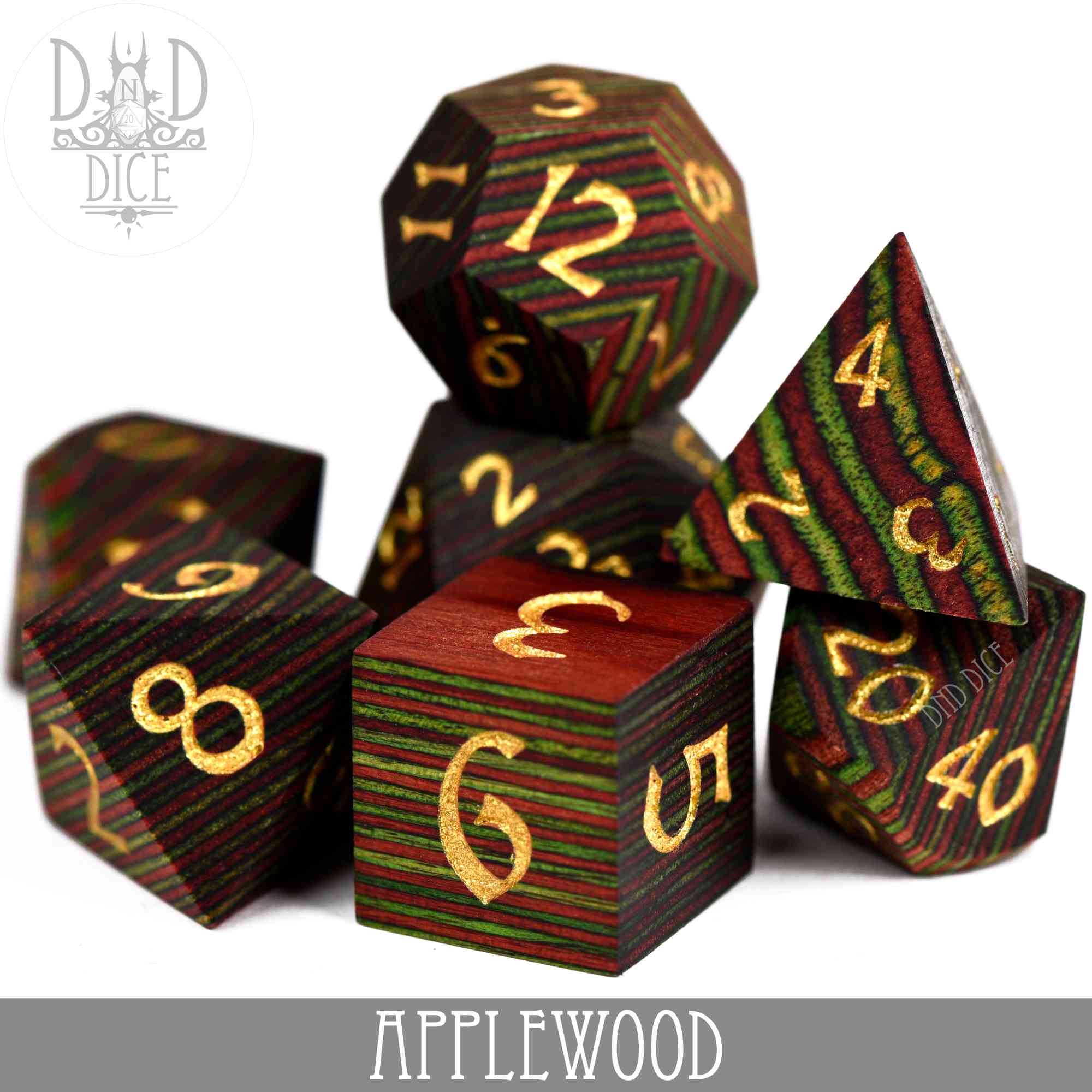 Applewood Wood Dice Set (Gift Box) - Image 2