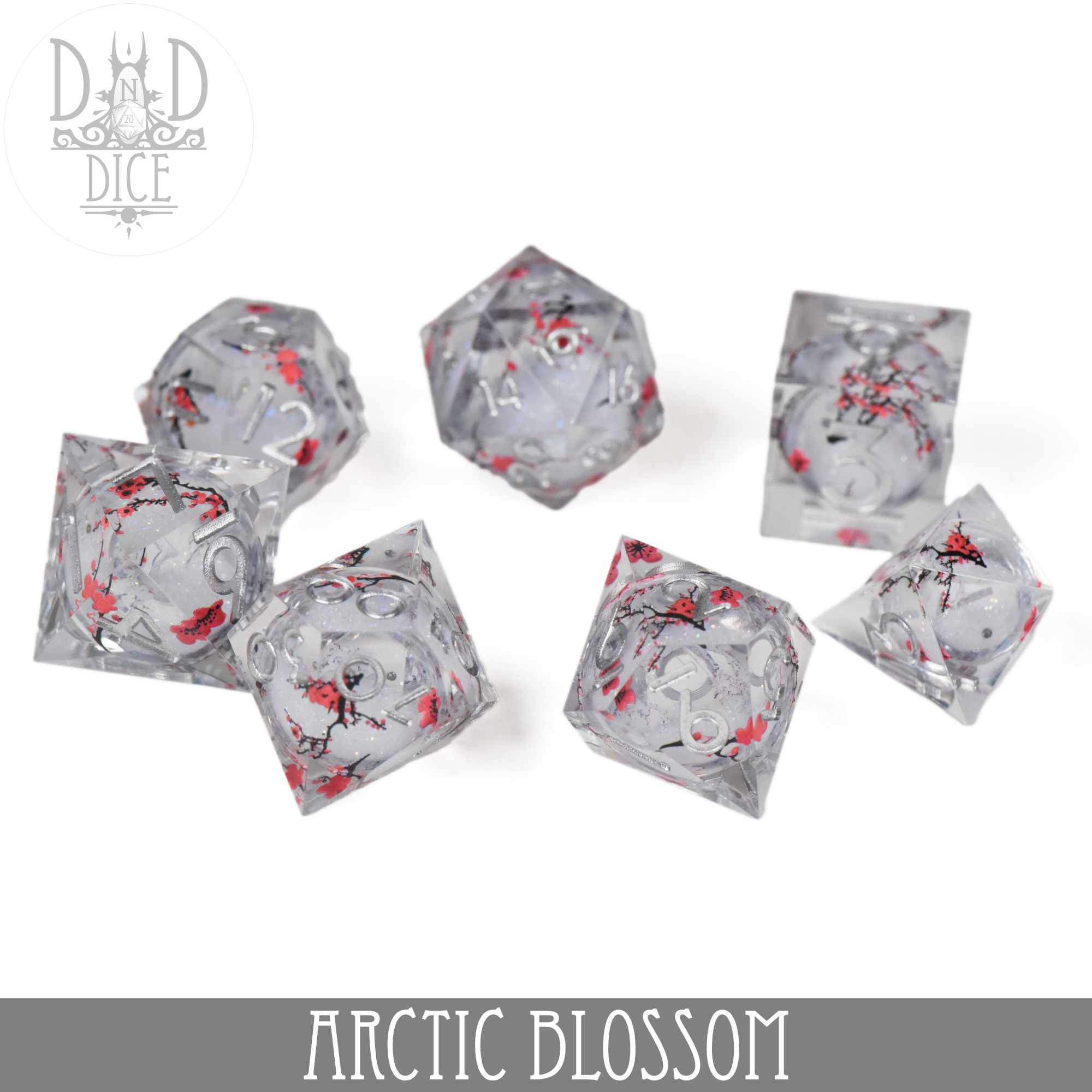 Arctic Blossom Liquid Core Dice Set - Image 3