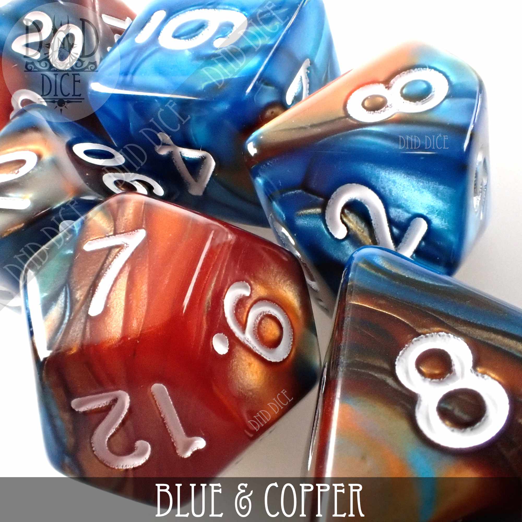 Blue & Copper Dice Set - Image 2