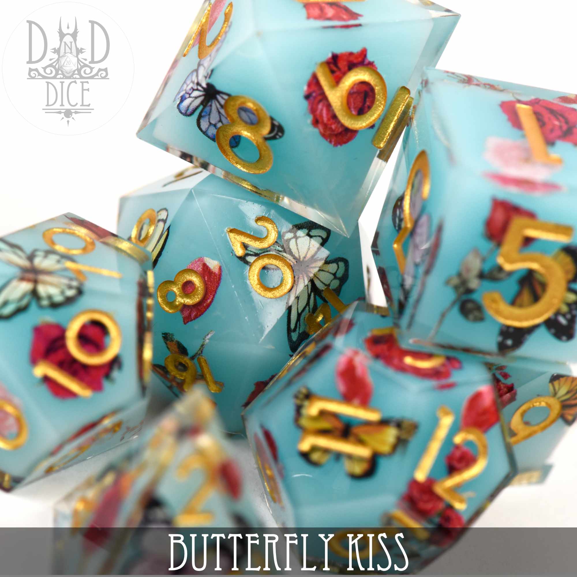 Butterfly Kiss Handmade Dice Set - Image 2