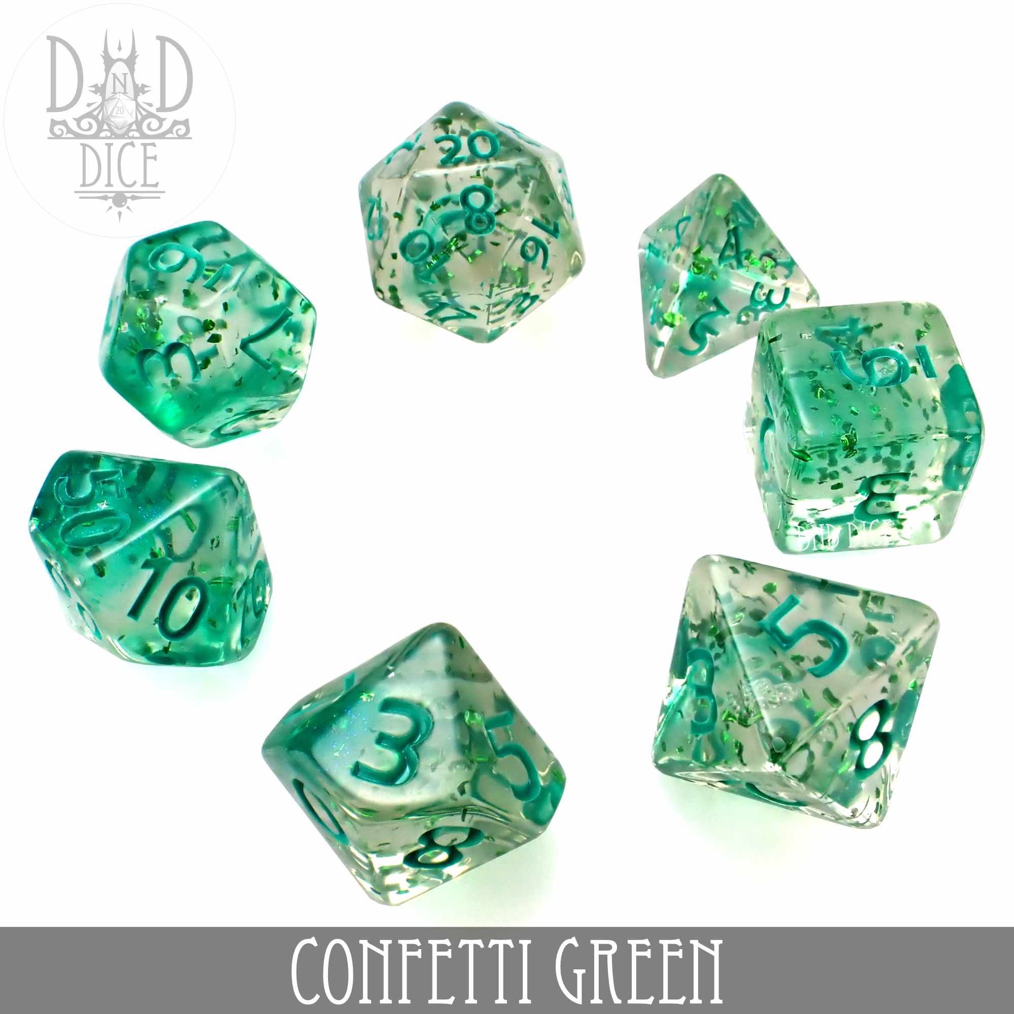 Confetti Green Dice Set - Image 3
