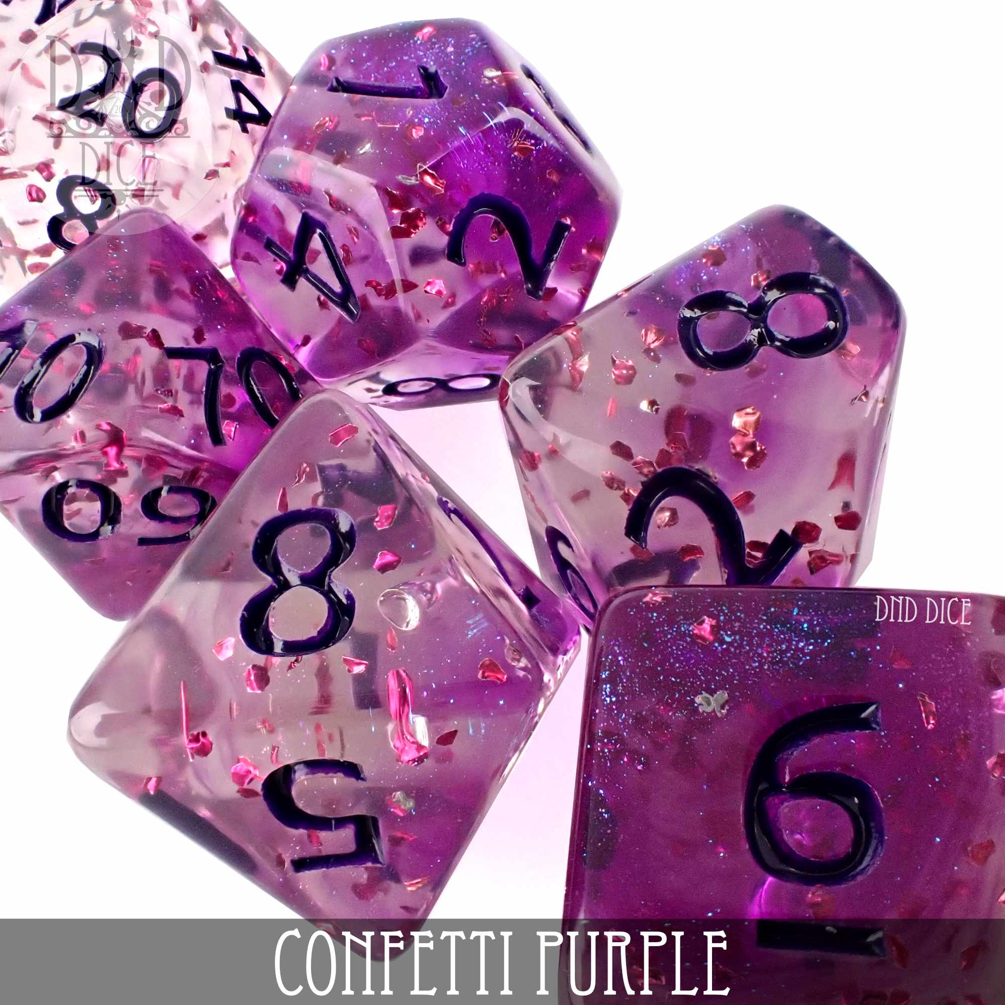 Confetti Purple Dice Set - Image 2