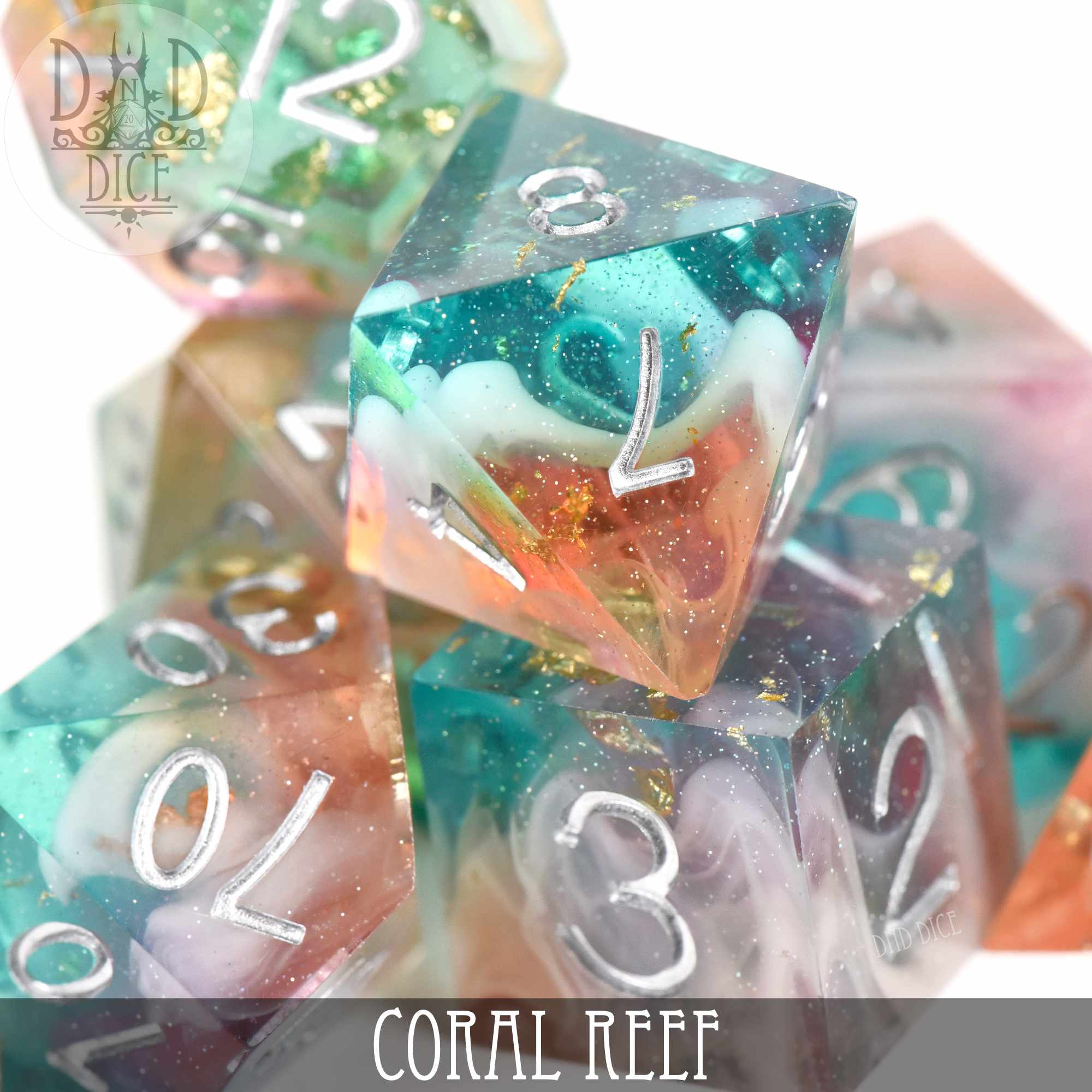 Coral Reef Handmade Dice Set - Image 2
