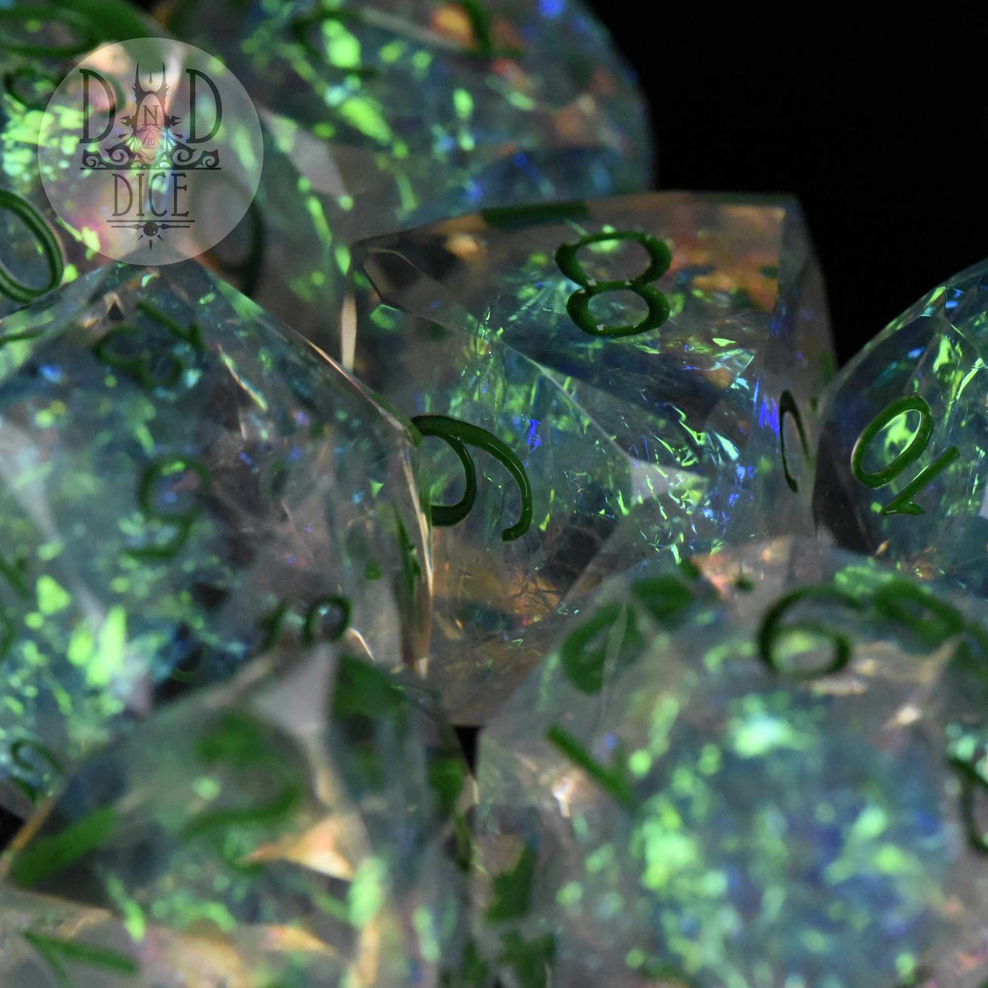 Crown Jewels Jade Handmade Dice Set - Image 2