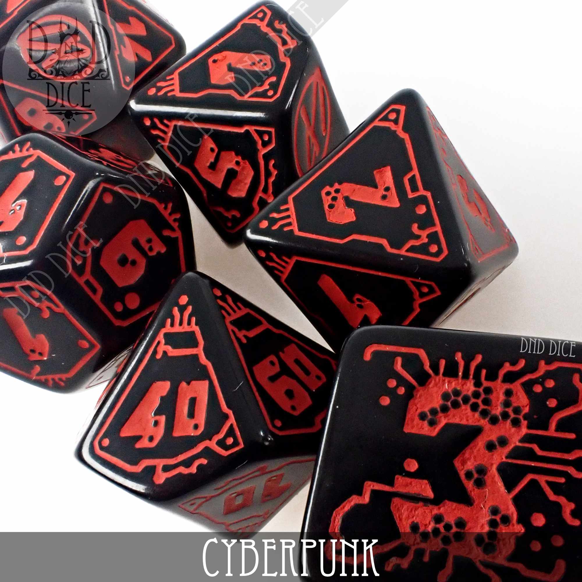CyberPunk Blood over Chrome Dice Set - Image 2
