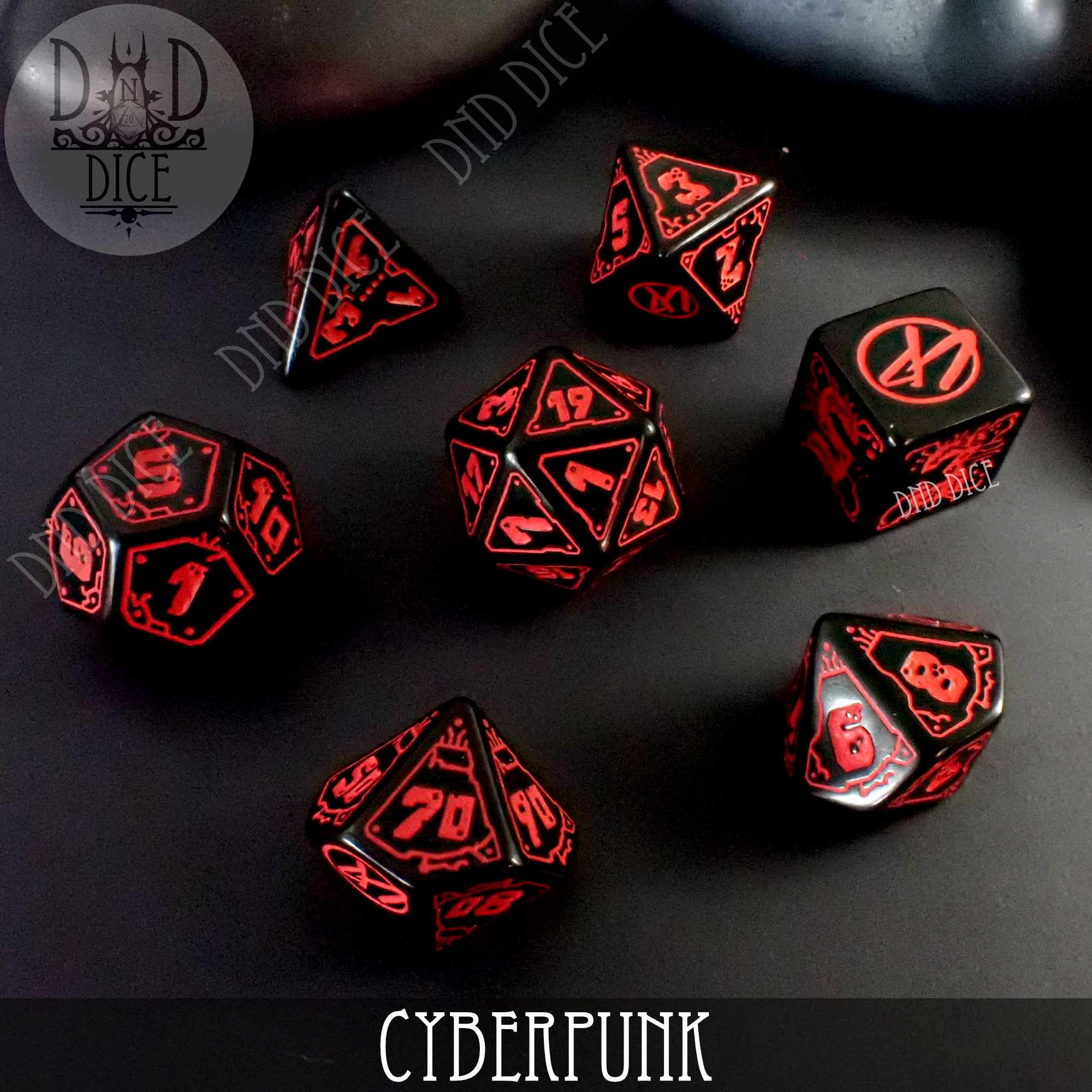 CyberPunk Blood over Chrome Dice Set - Image 3
