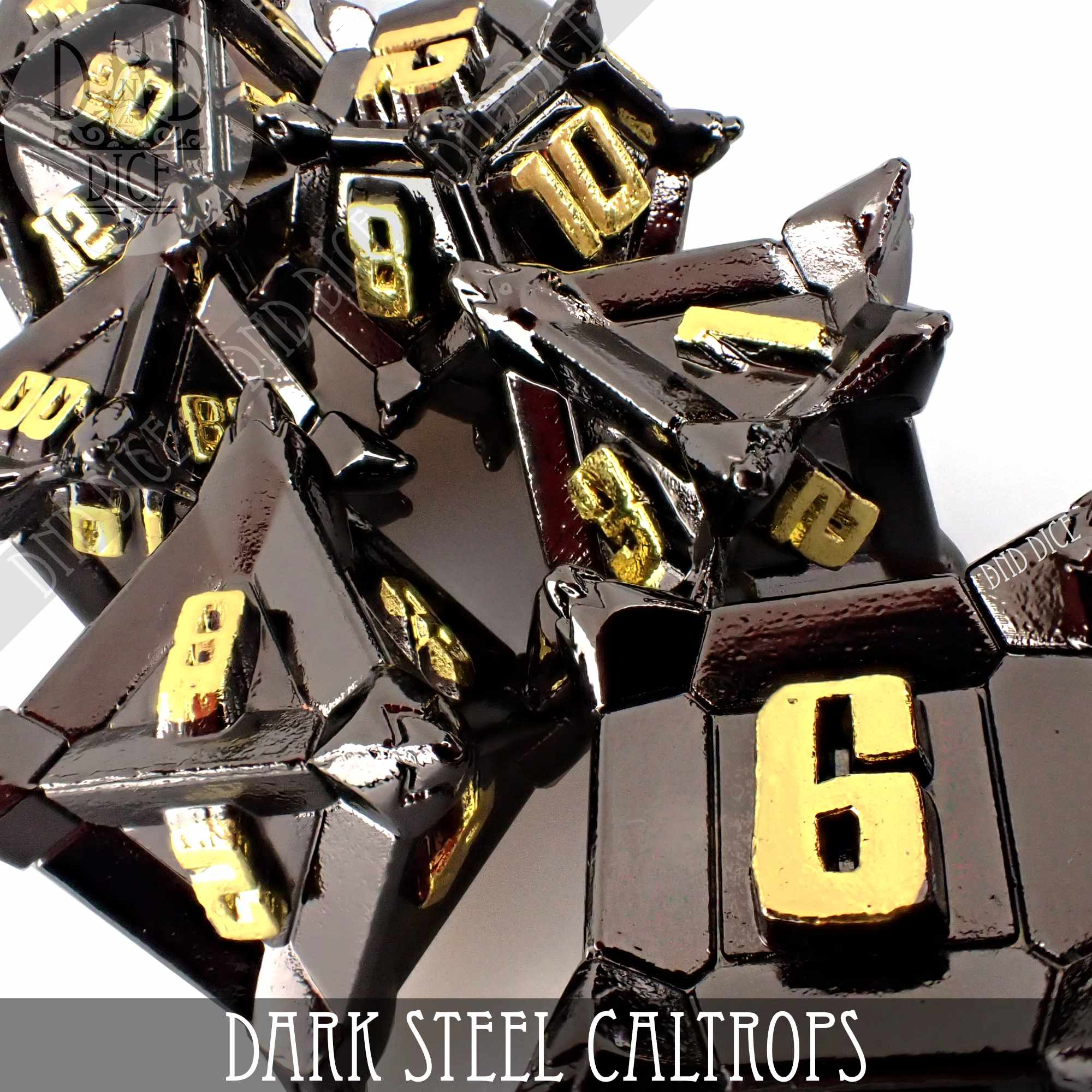 Dark Steel Caltrops Metal Dice Set - Image 2