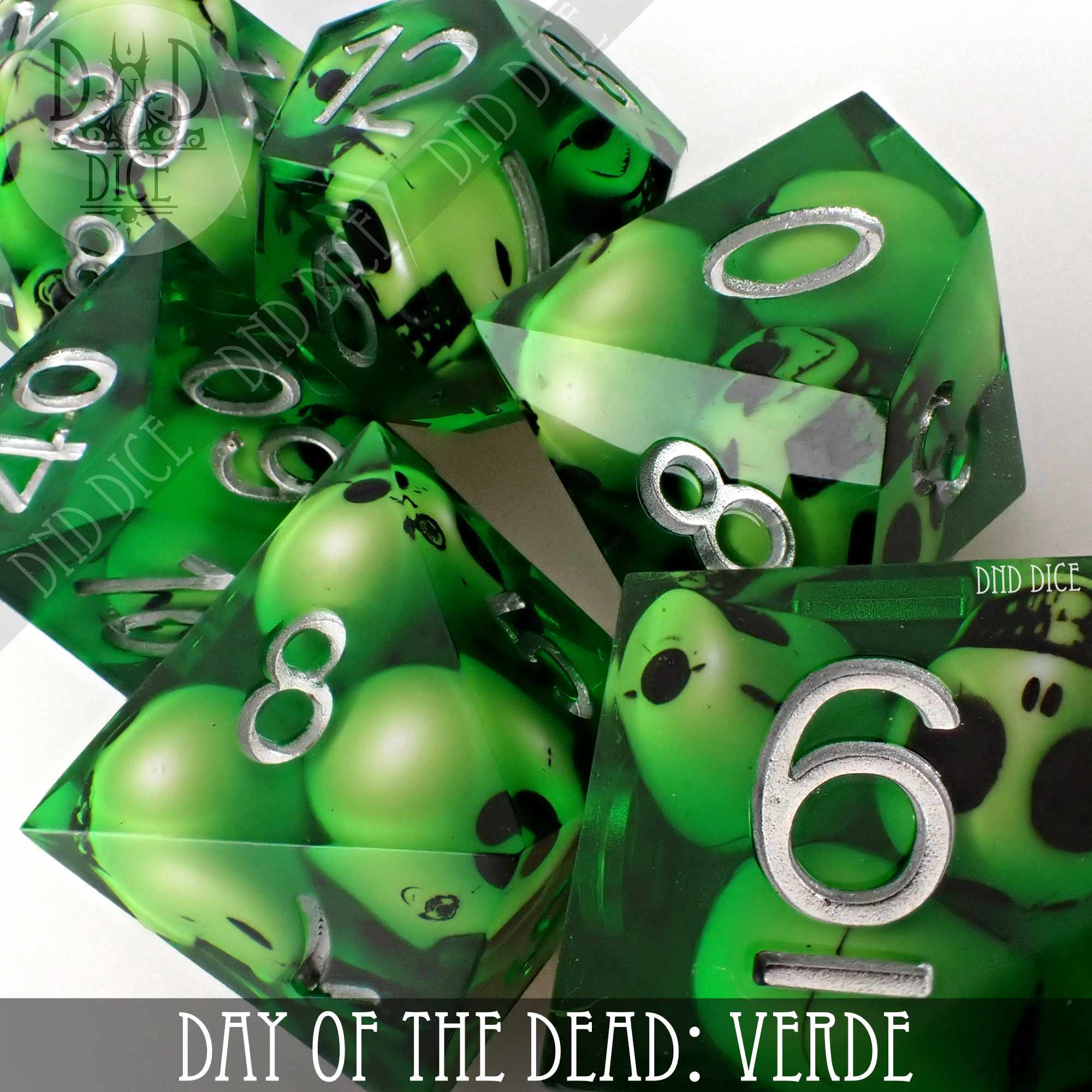 Day of the Dead - Verde Handmade Dice Set - Image 2