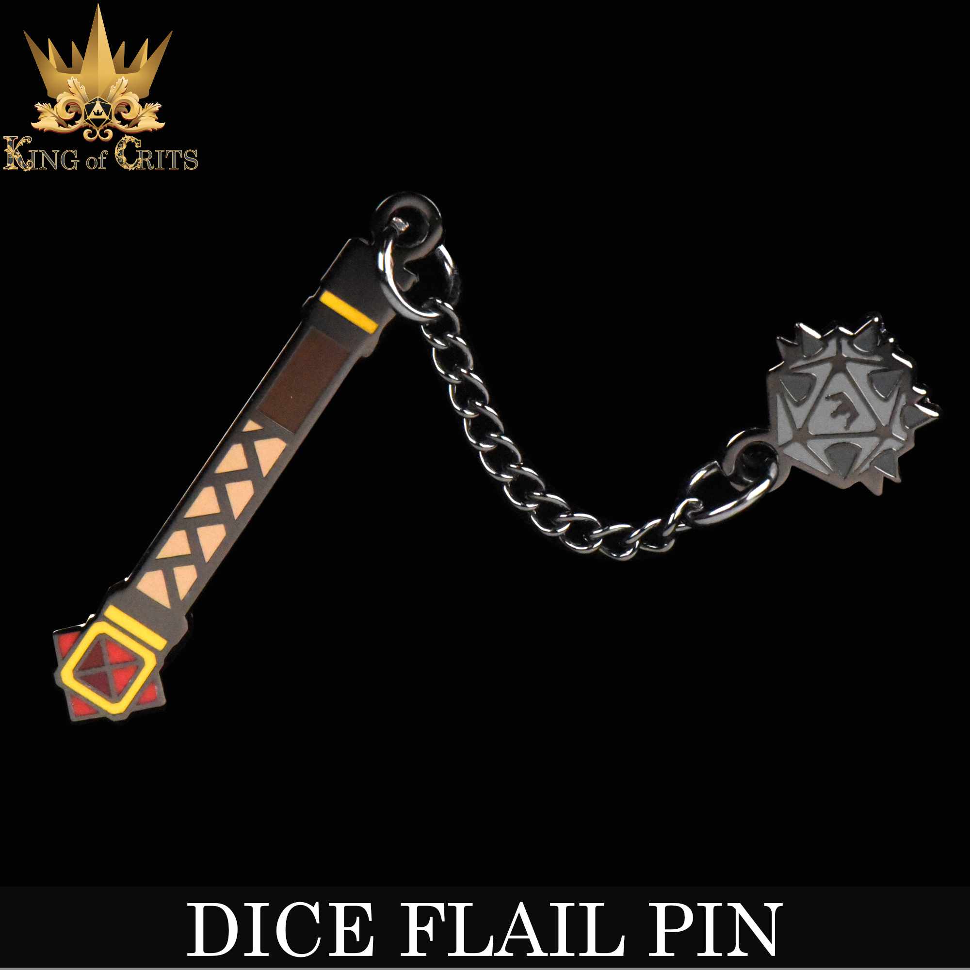 Dice Flail Enamel Pin - Image 3