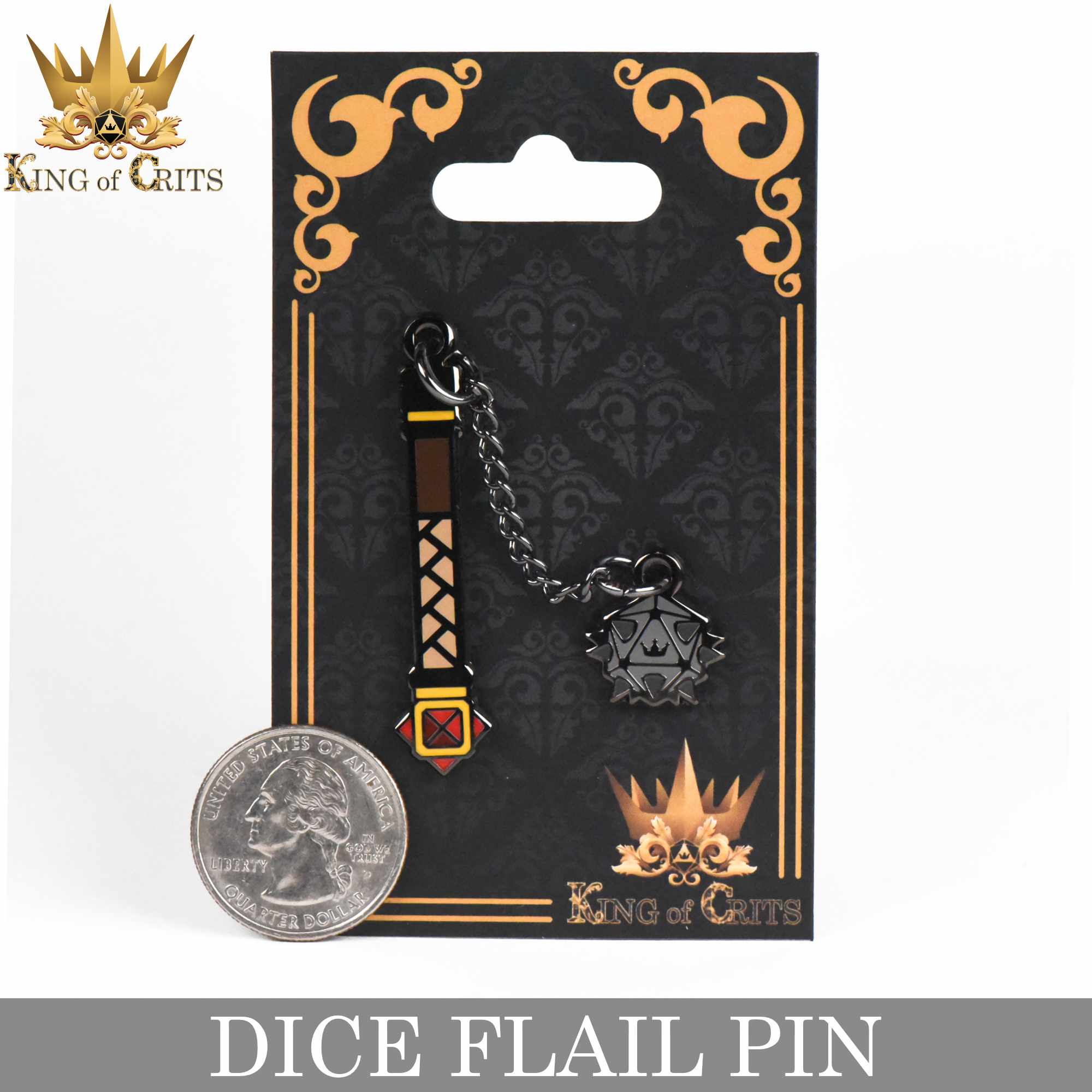 Dice Flail Enamel Pin - Image 4