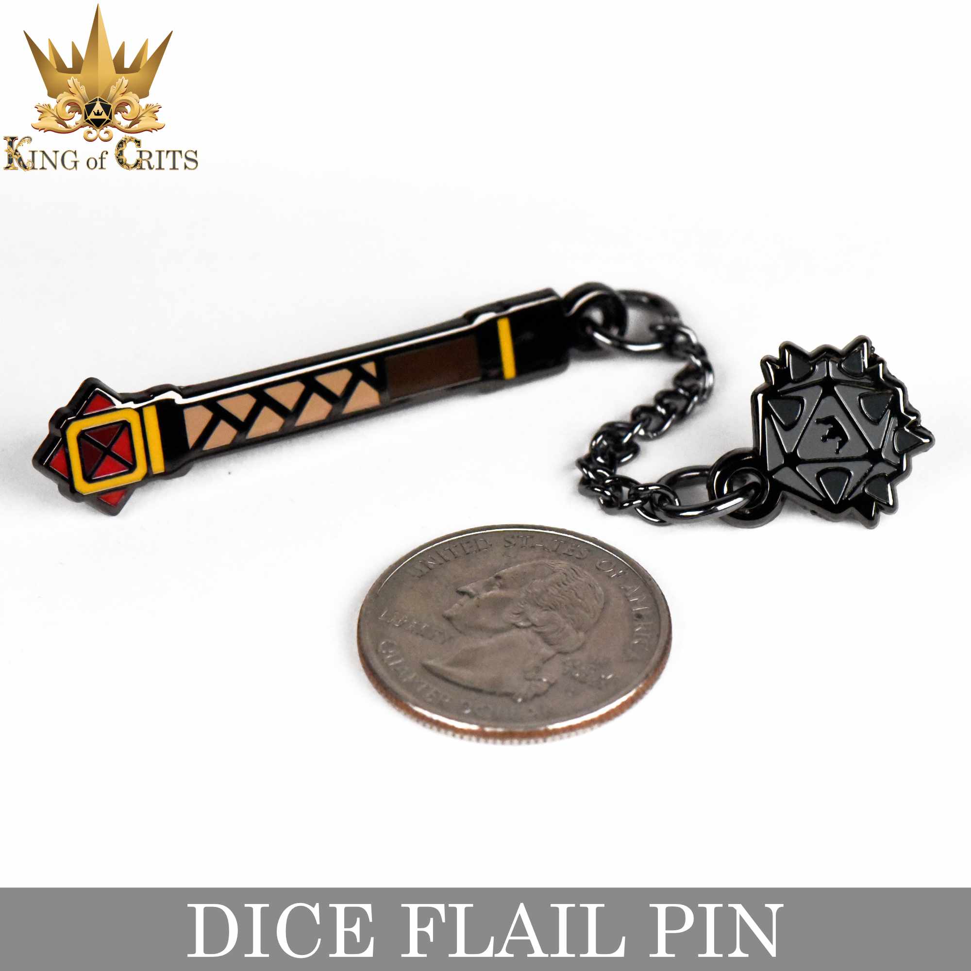 Dice Flail Enamel Pin - Image 5
