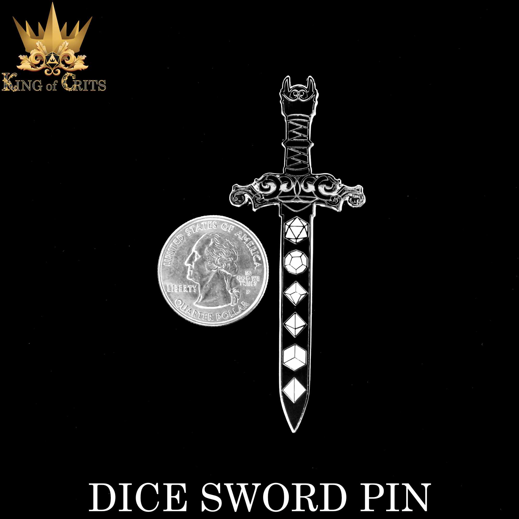 Dice Sword Enamel Pin - Image 2