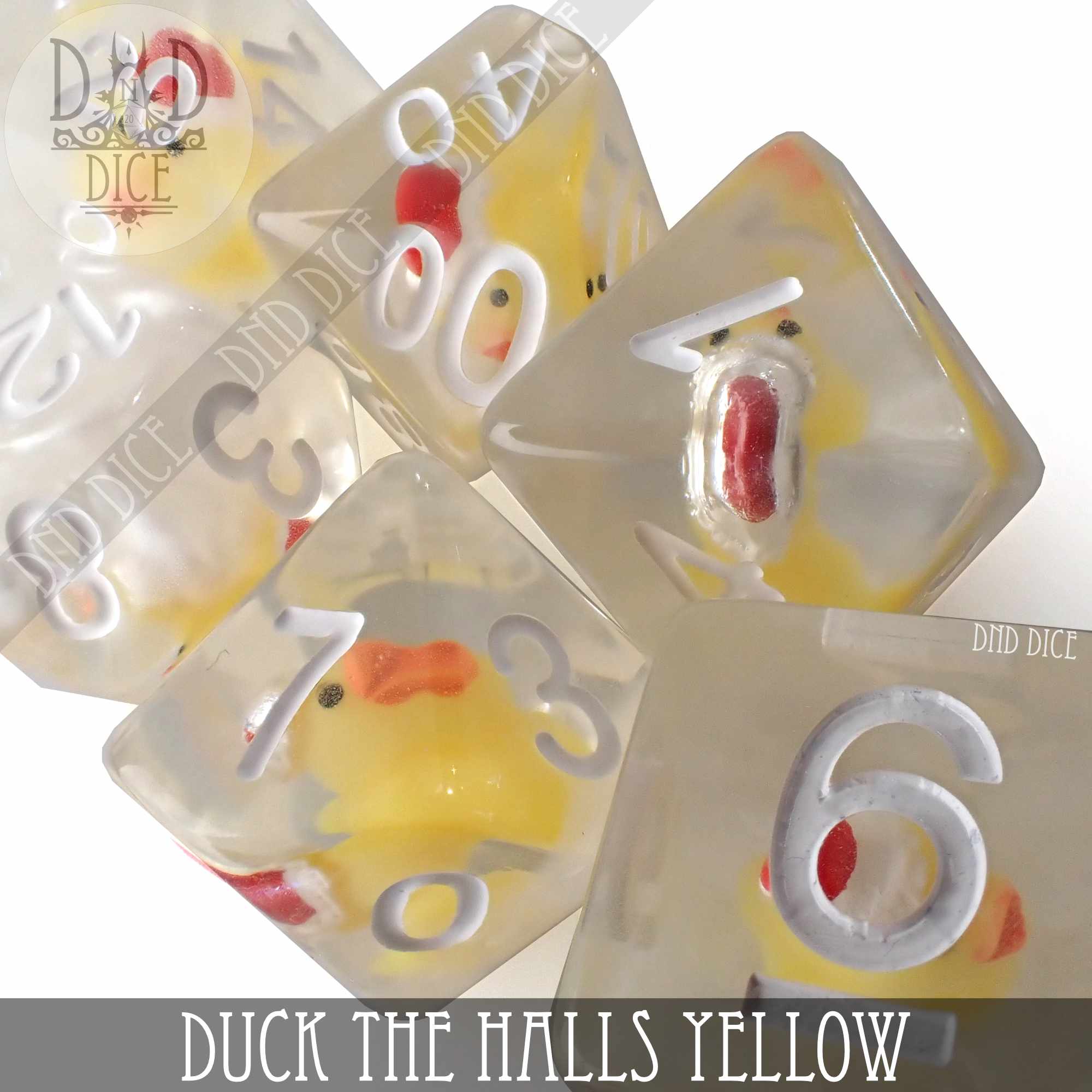 Duck the Halls Yellow Dice Set - Image 2