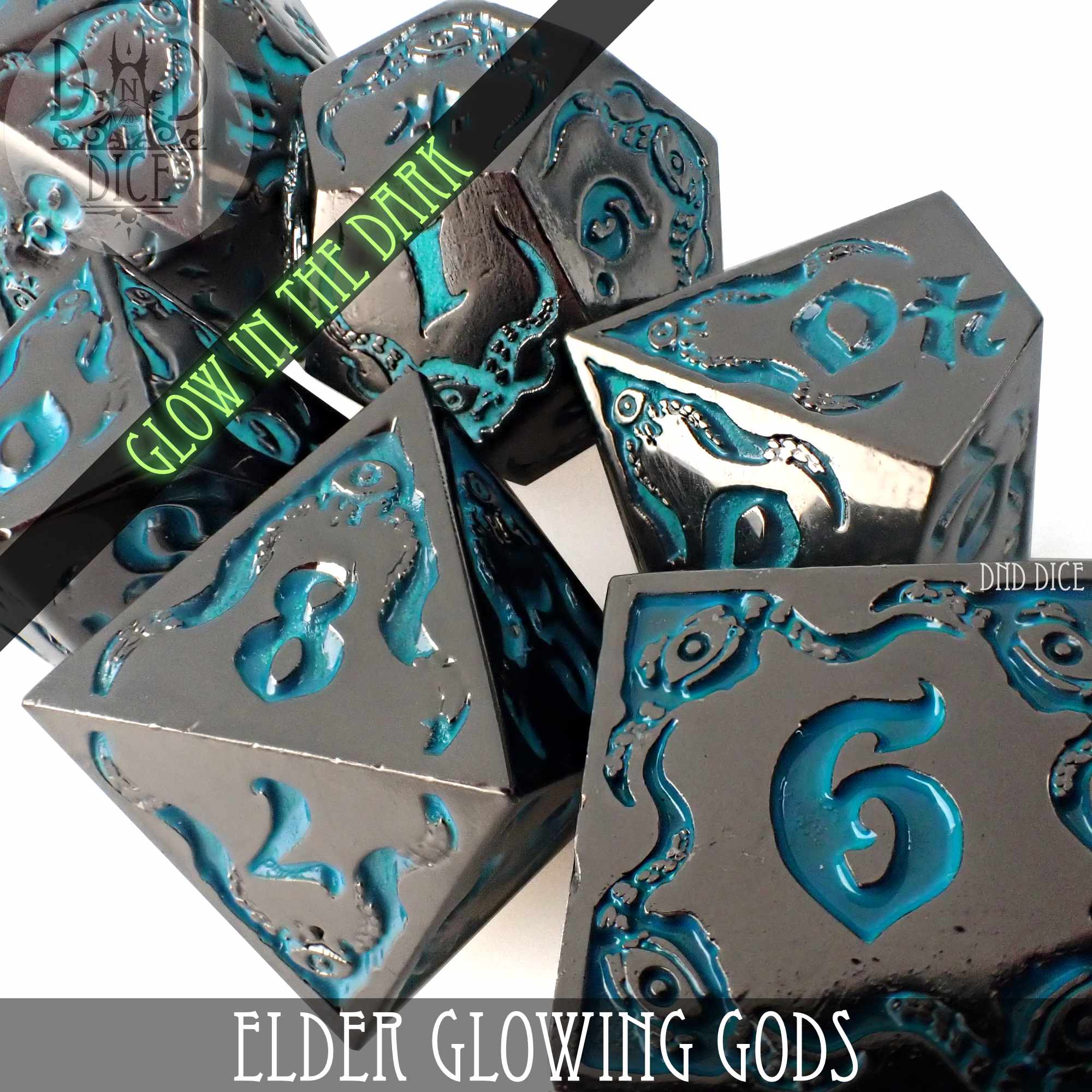 Elder Glowing Gods Metal Dice Set - Image 2