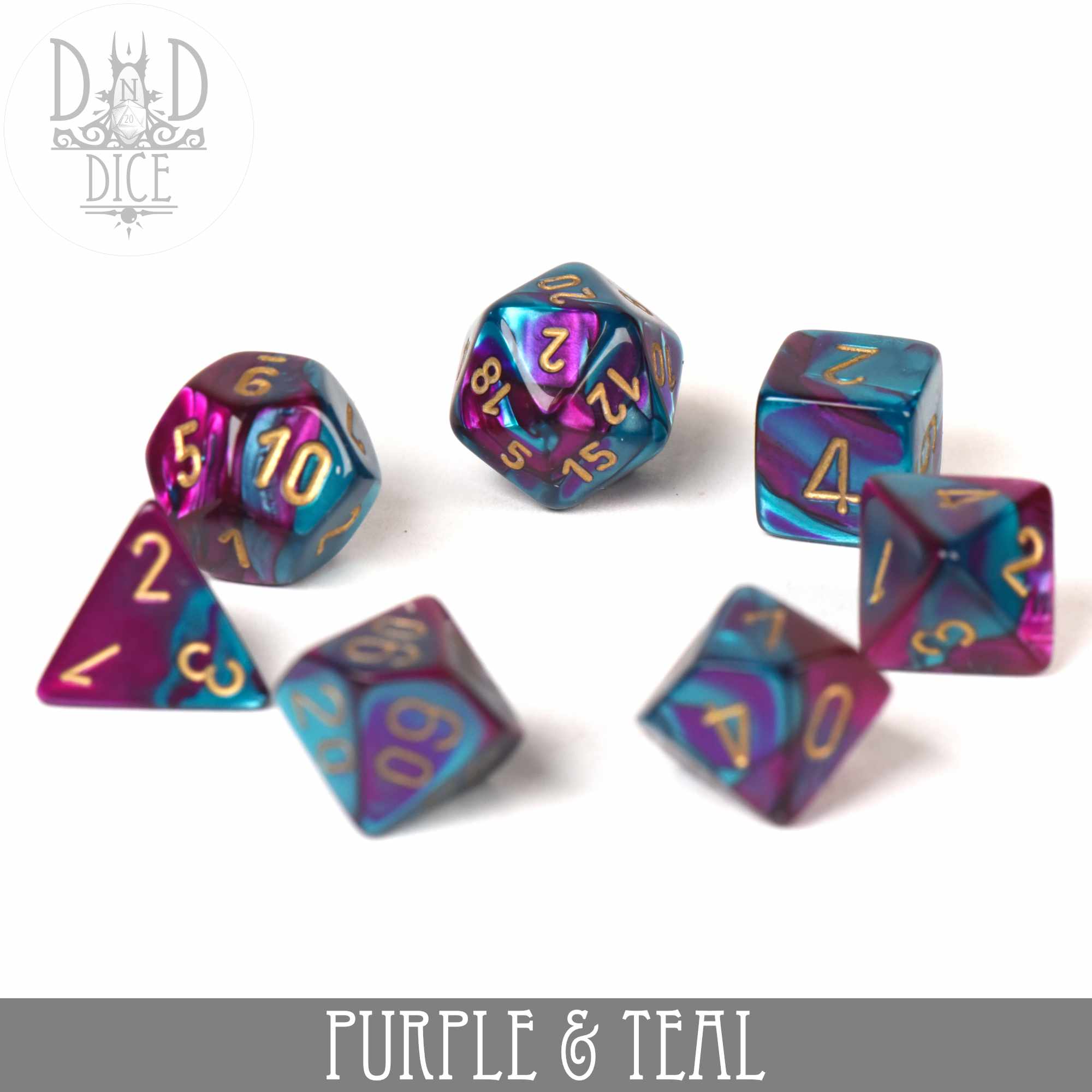 Gemini Purple-Teal Dice Set - Image 3