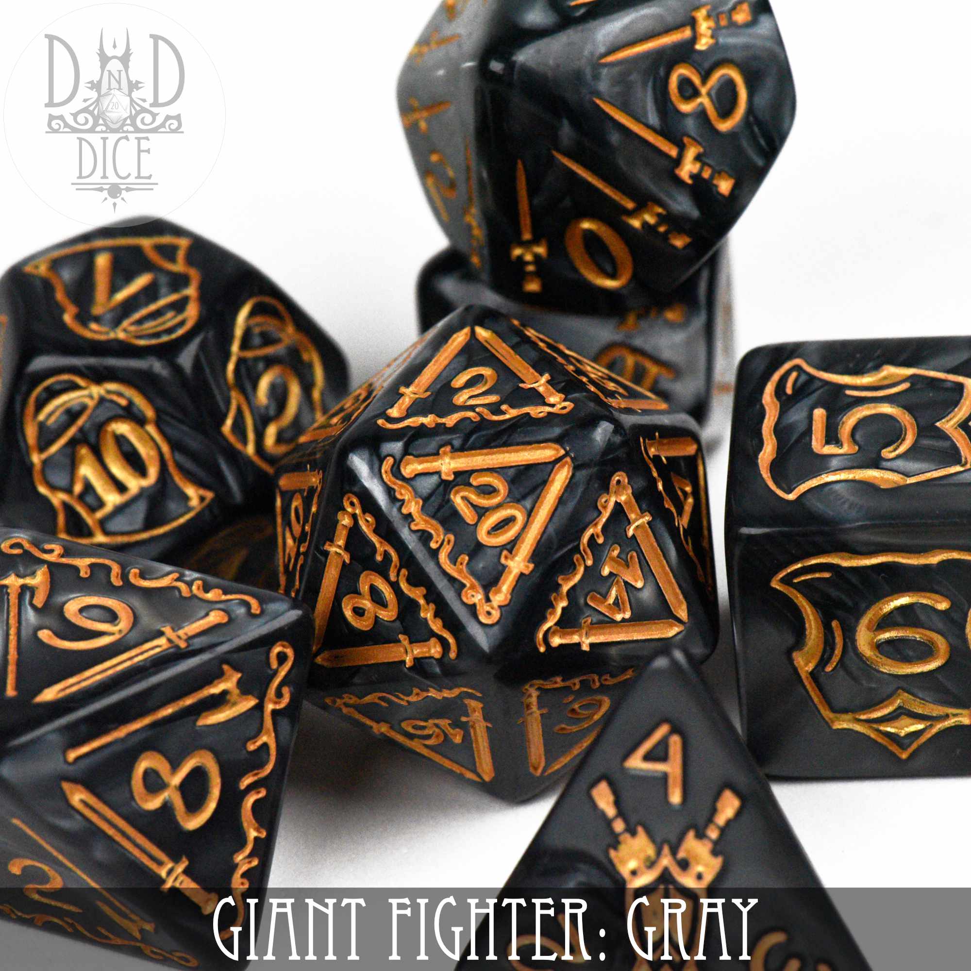 Giant Fighter Gray Dice Set (Oversize) - Image 3