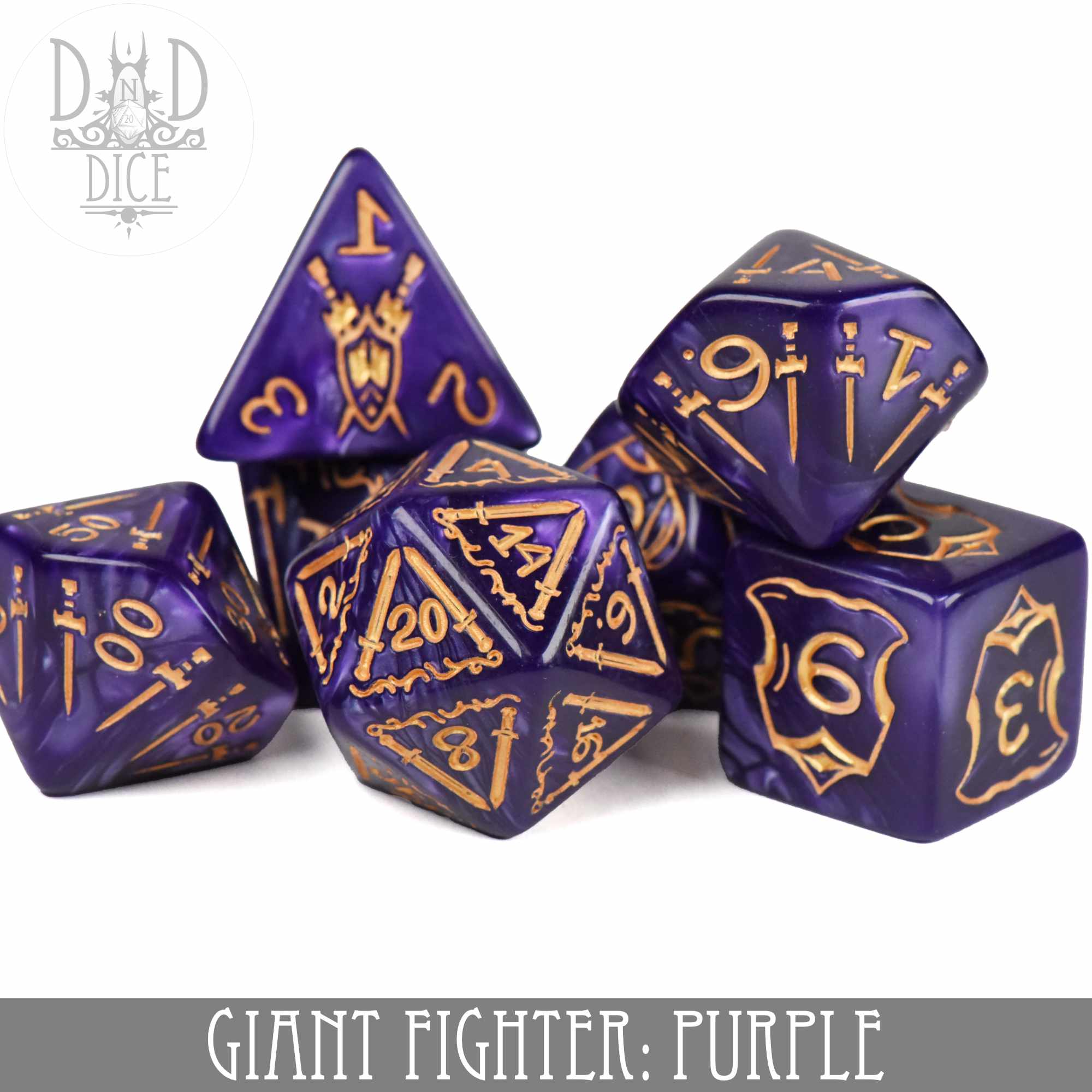 Giant Fighter Purple Dice Set (Oversize) - Image 2