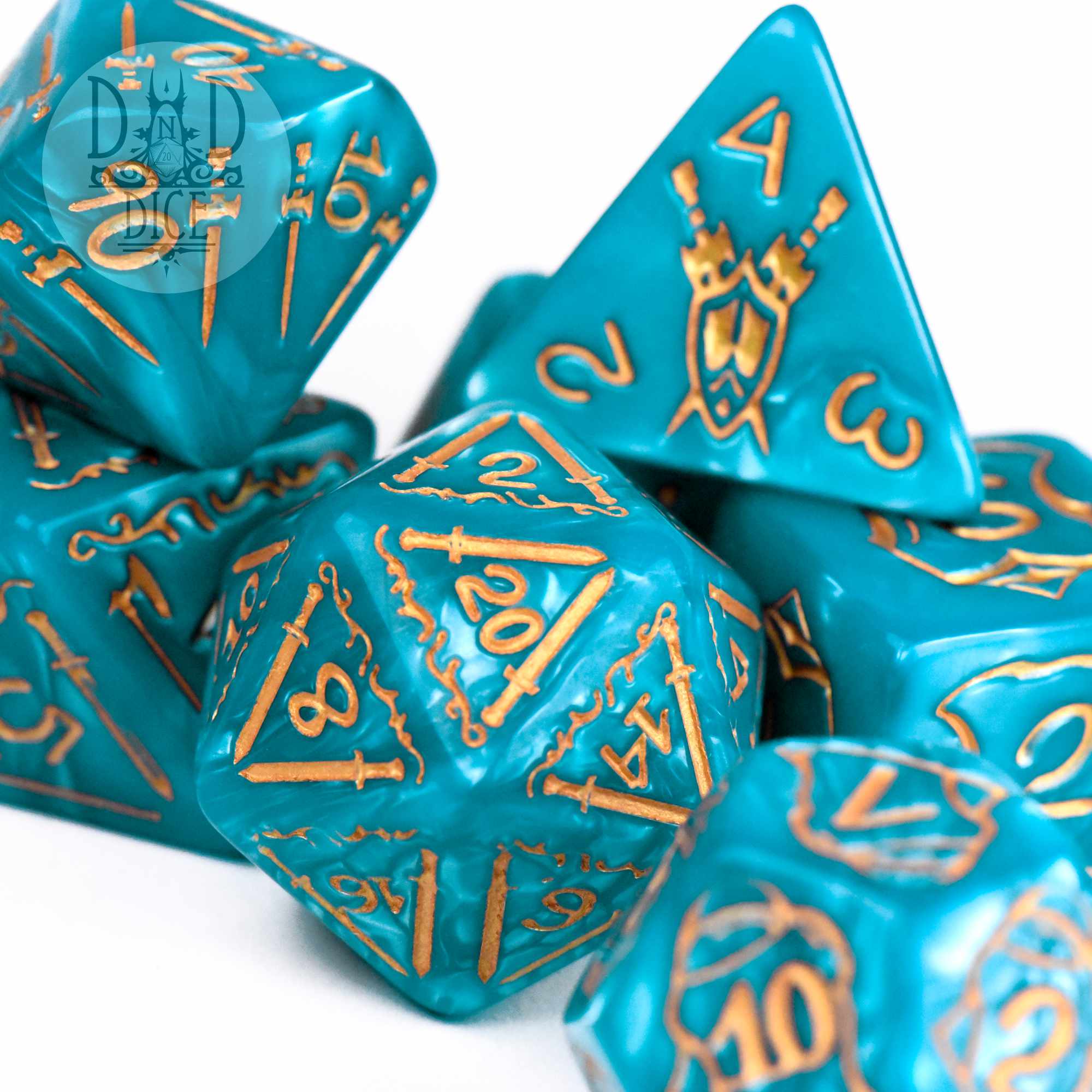 Giant Fighter Teal Dice Set (Oversize) - Image 2