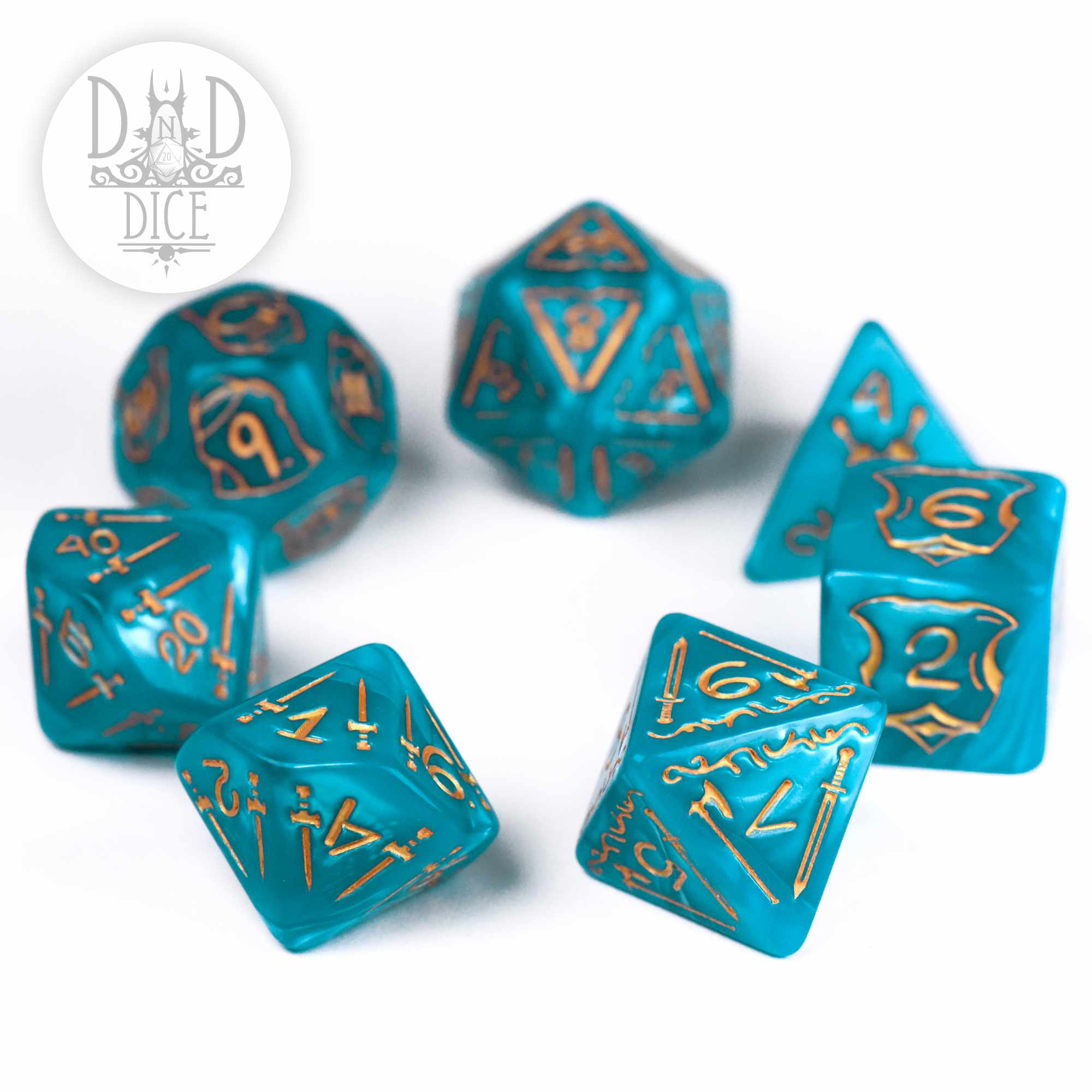 Giant Fighter Teal Dice Set (Oversize) - Image 3
