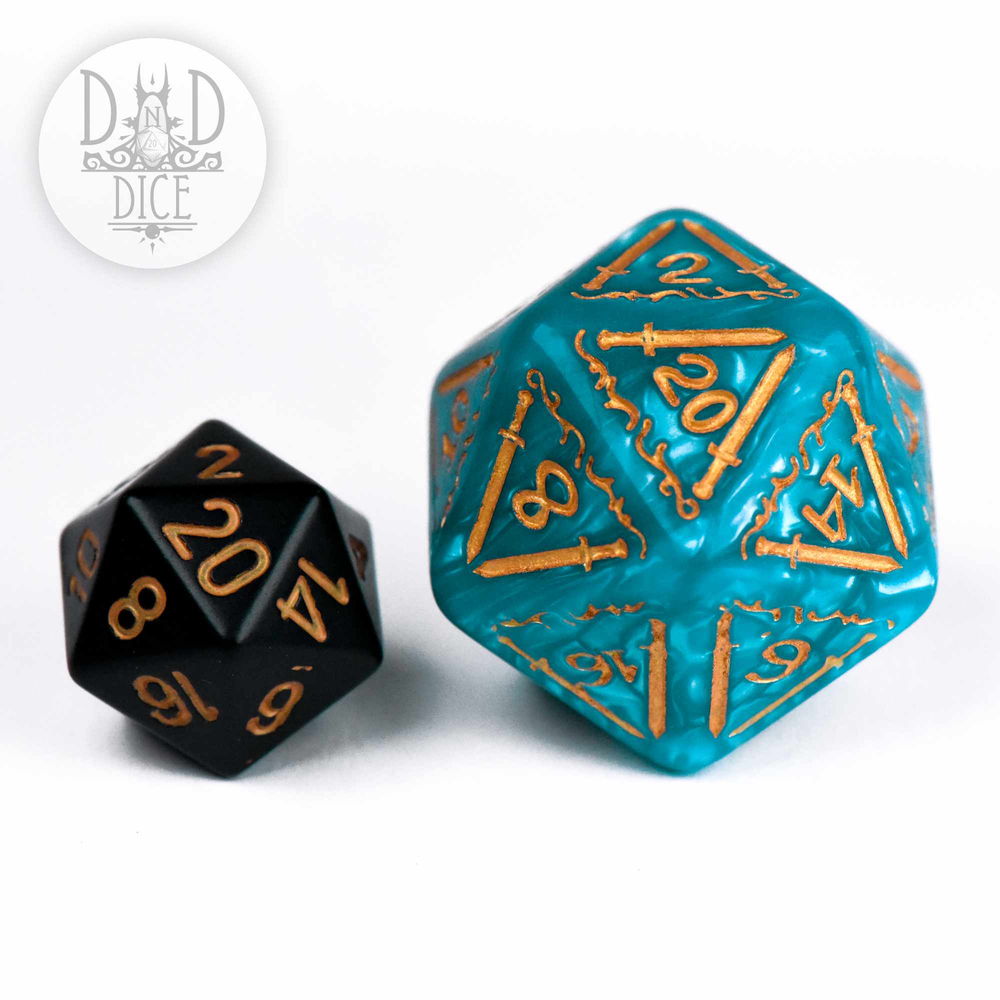 Giant Fighter Teal Dice Set (Oversize) - Image 4