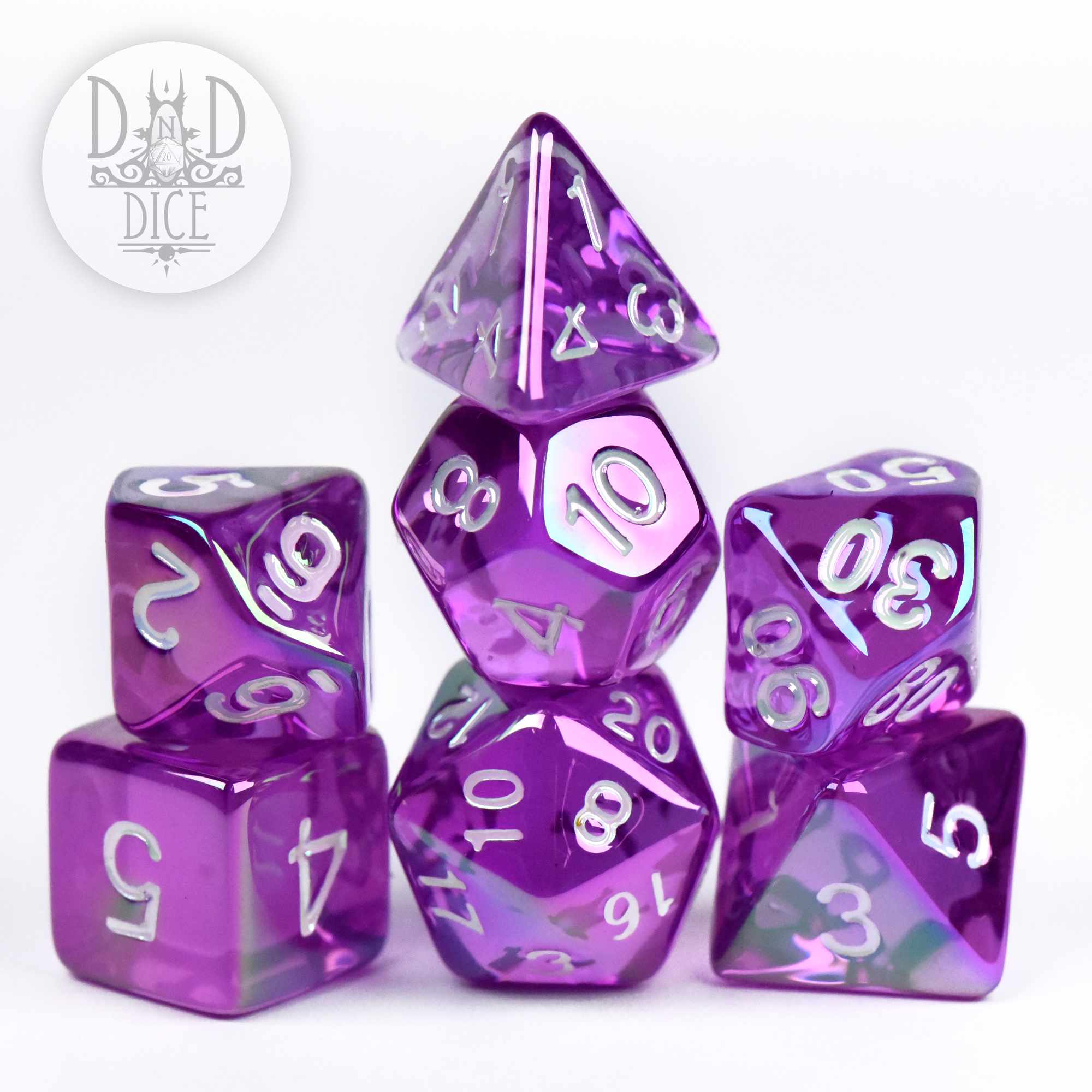 Glamoured Purple Dice Set