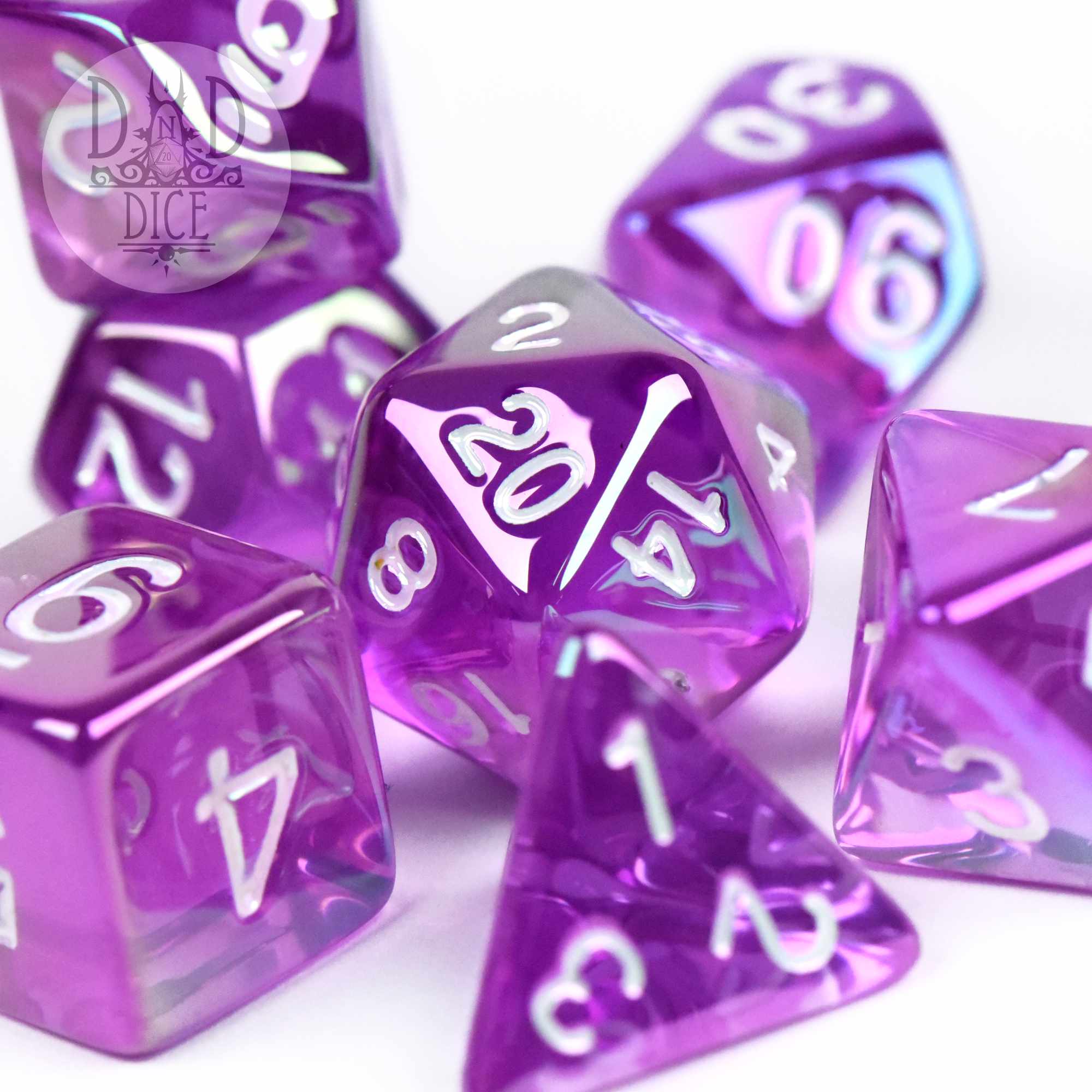 Glamoured Purple Dice Set - Image 2
