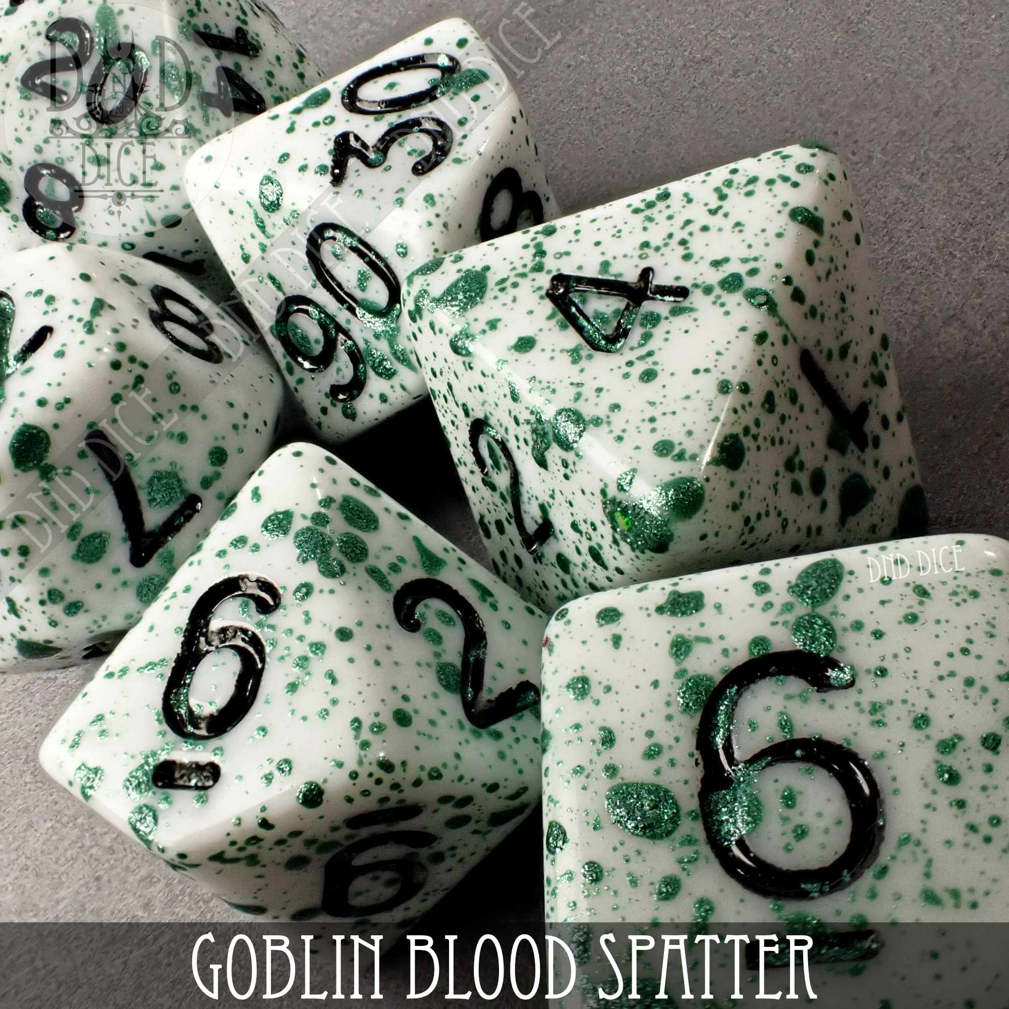 Goblin Blood Spatter Dice Set (Hand Painted) - Image 2