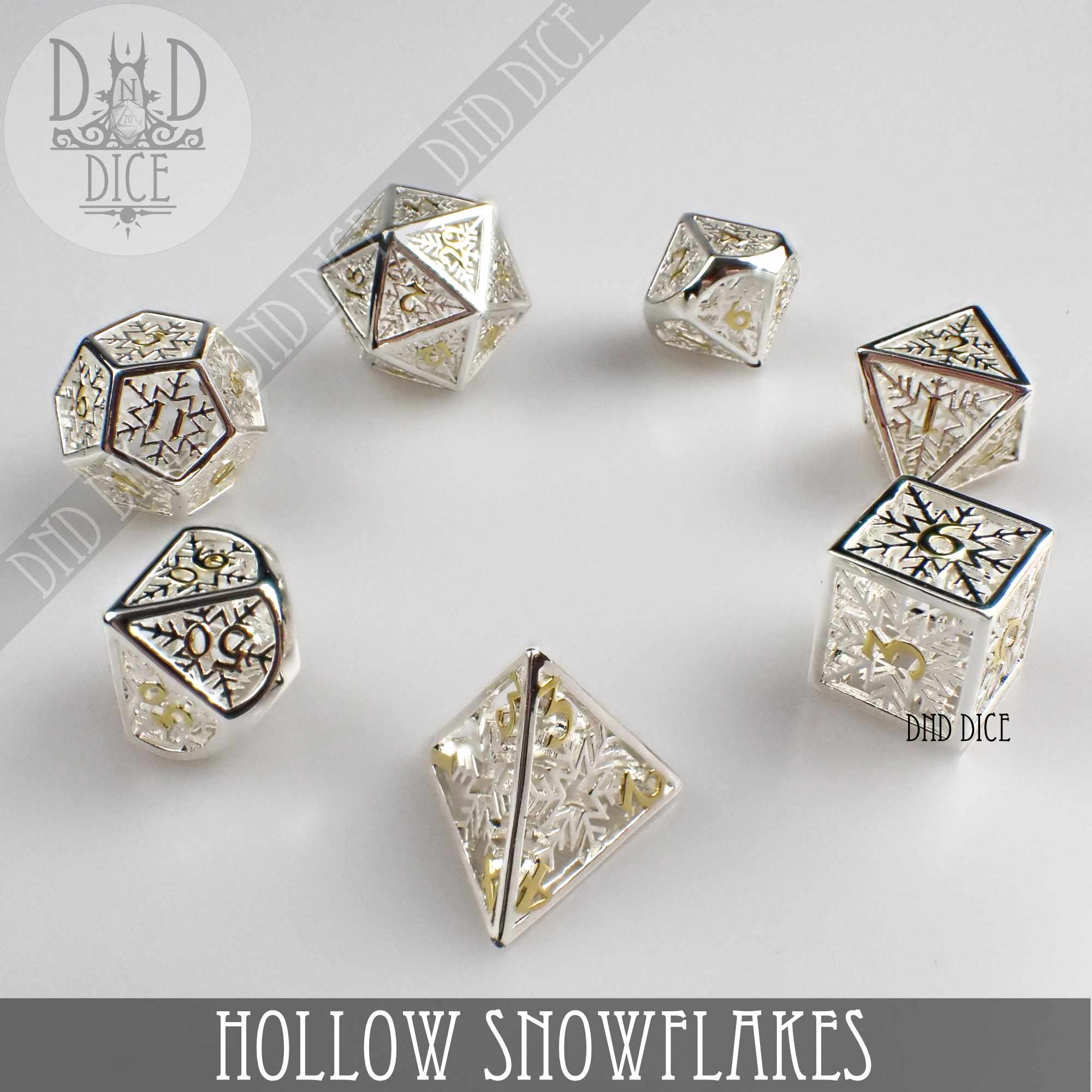 Snowflakes Metal Dice Set (Gift Box) - Image 3