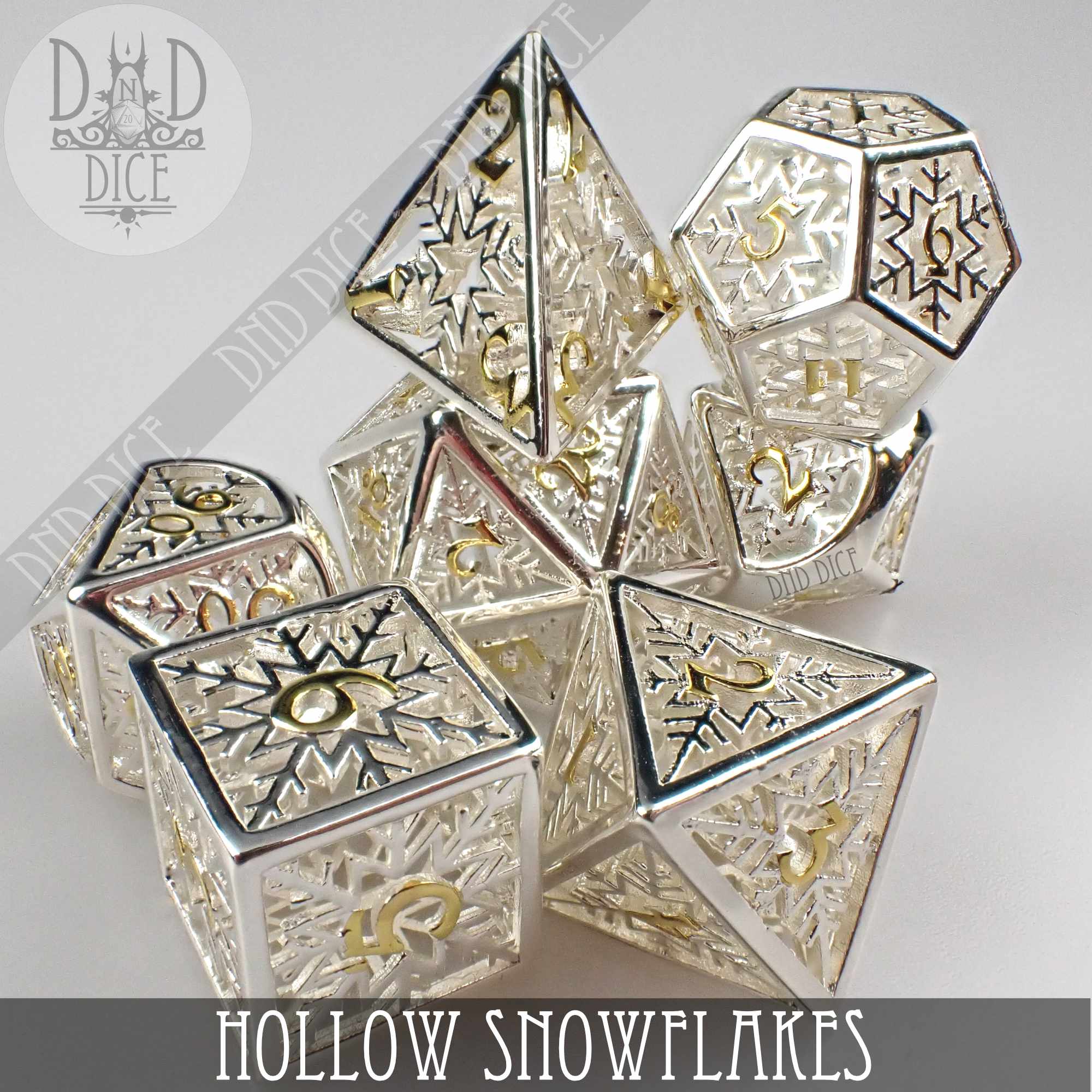 Snowflakes Metal Dice Set (Gift Box) - Image 6