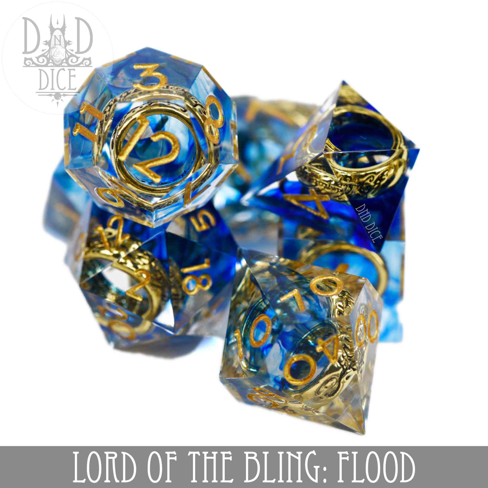 Lord of the Bling: Flood Handmade Dice Set - Image 2
