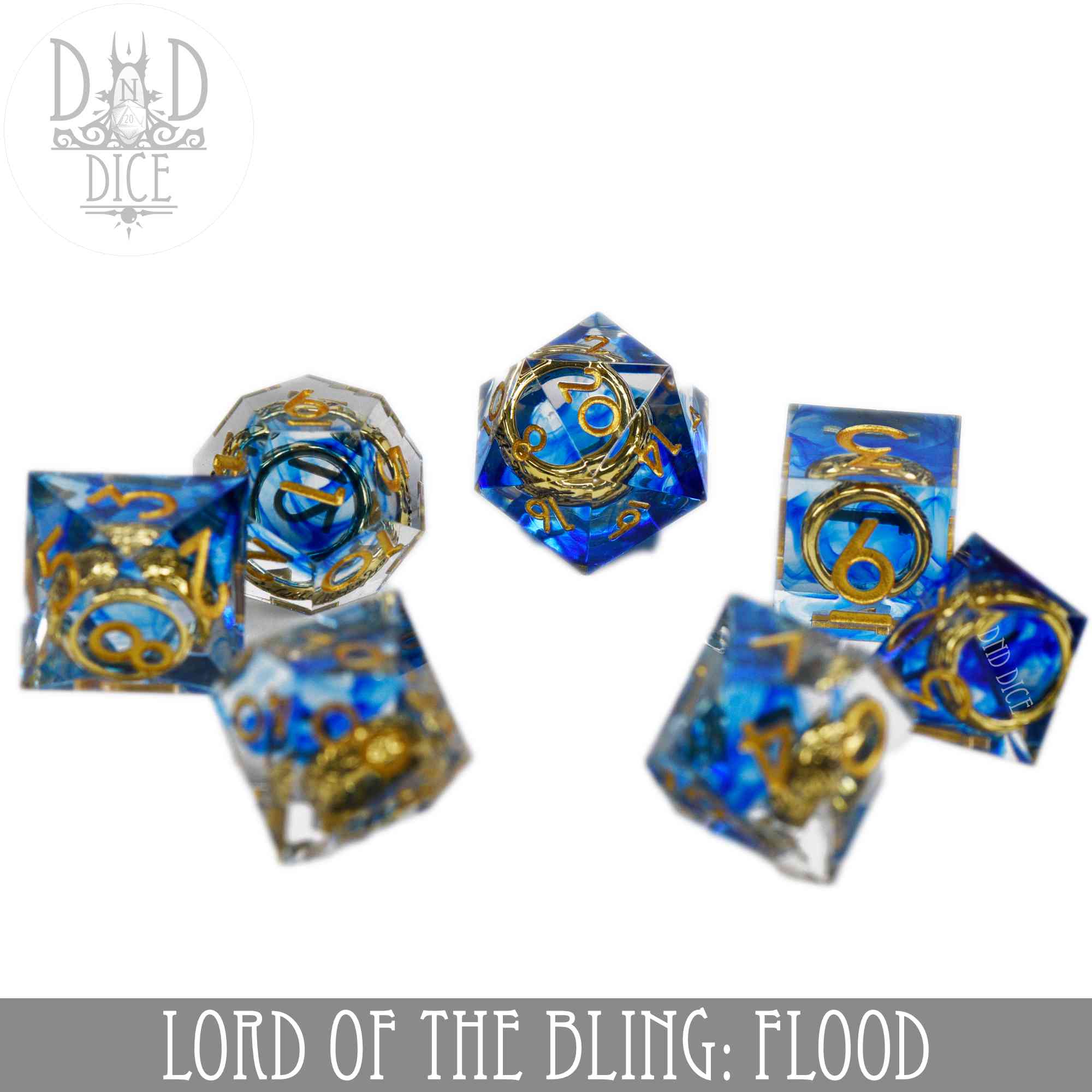 Lord of the Bling: Flood Handmade Dice Set - Image 3