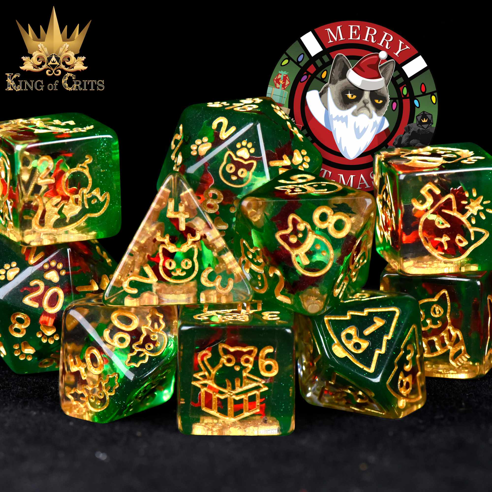 Merry Cat-Mas 11 Dice Set