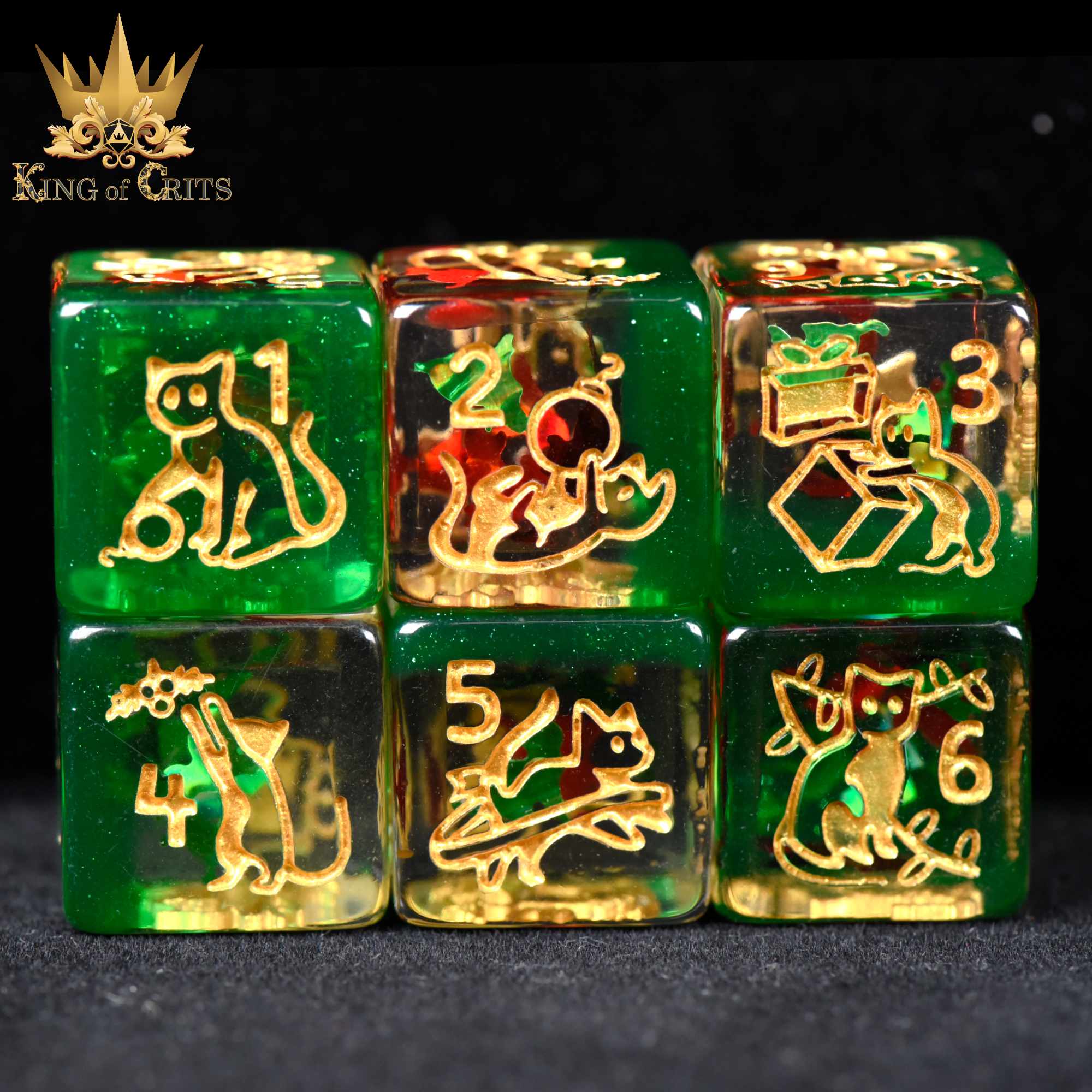 Merry Cat-Mas 11 Dice Set - Image 4