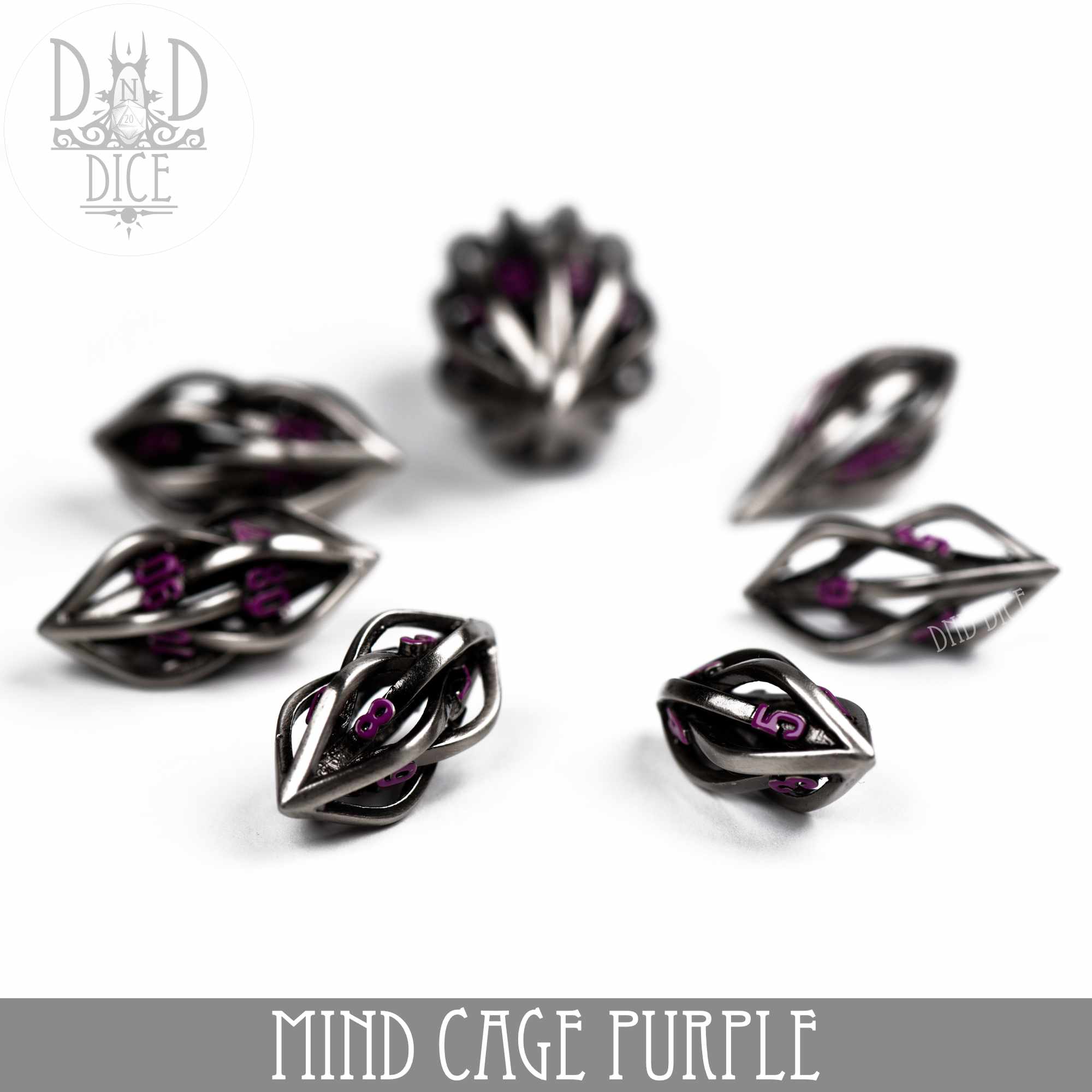 Mind Cage Purple - Metal Dice Set (Gift Box) - Image 3