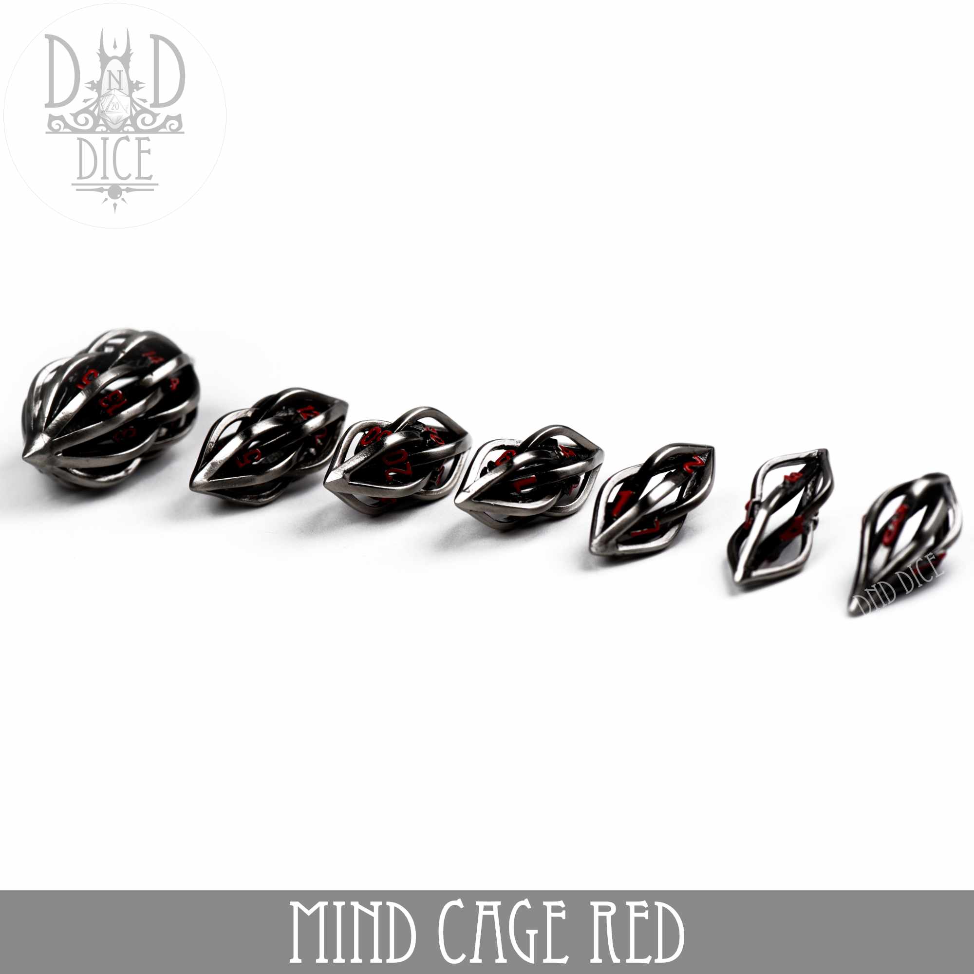 Mind Cage Red - Metal Dice Set (Gift Box) - Image 2