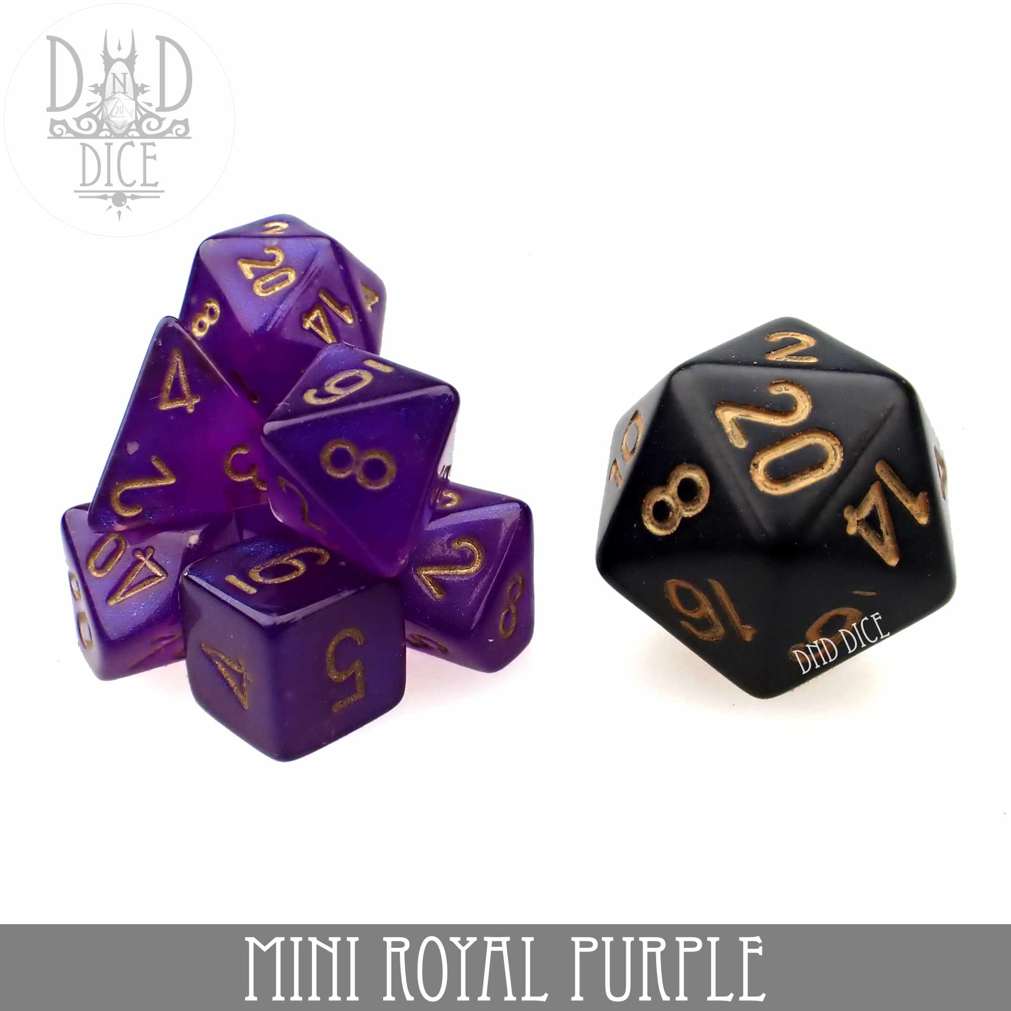 Mini Royal Purple Dice Set (10mm) - Image 4