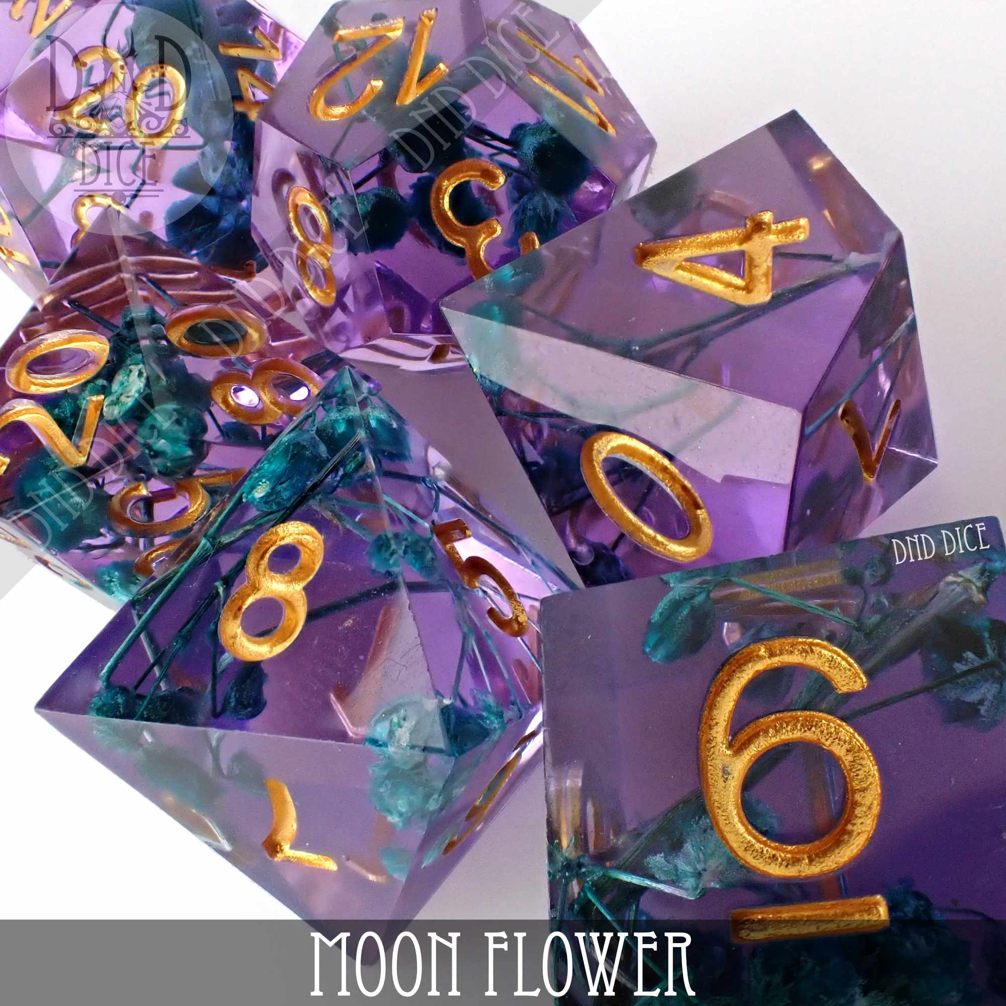Moon Flower Handmade Dice Set - Image 2