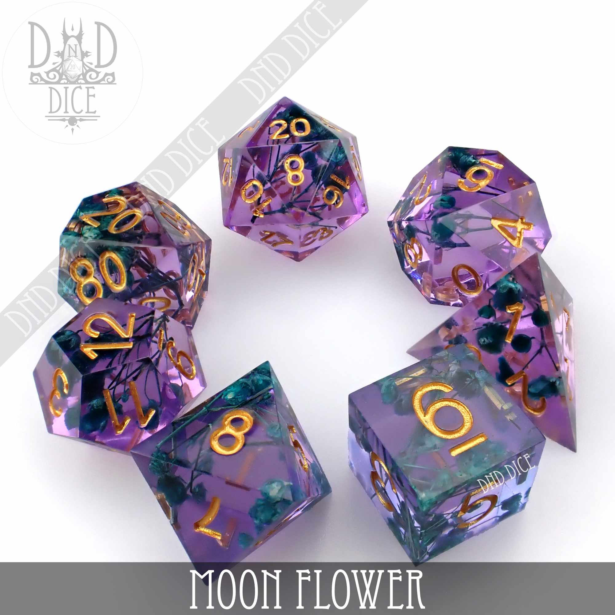 Moon Flower Handmade Dice Set - Image 3