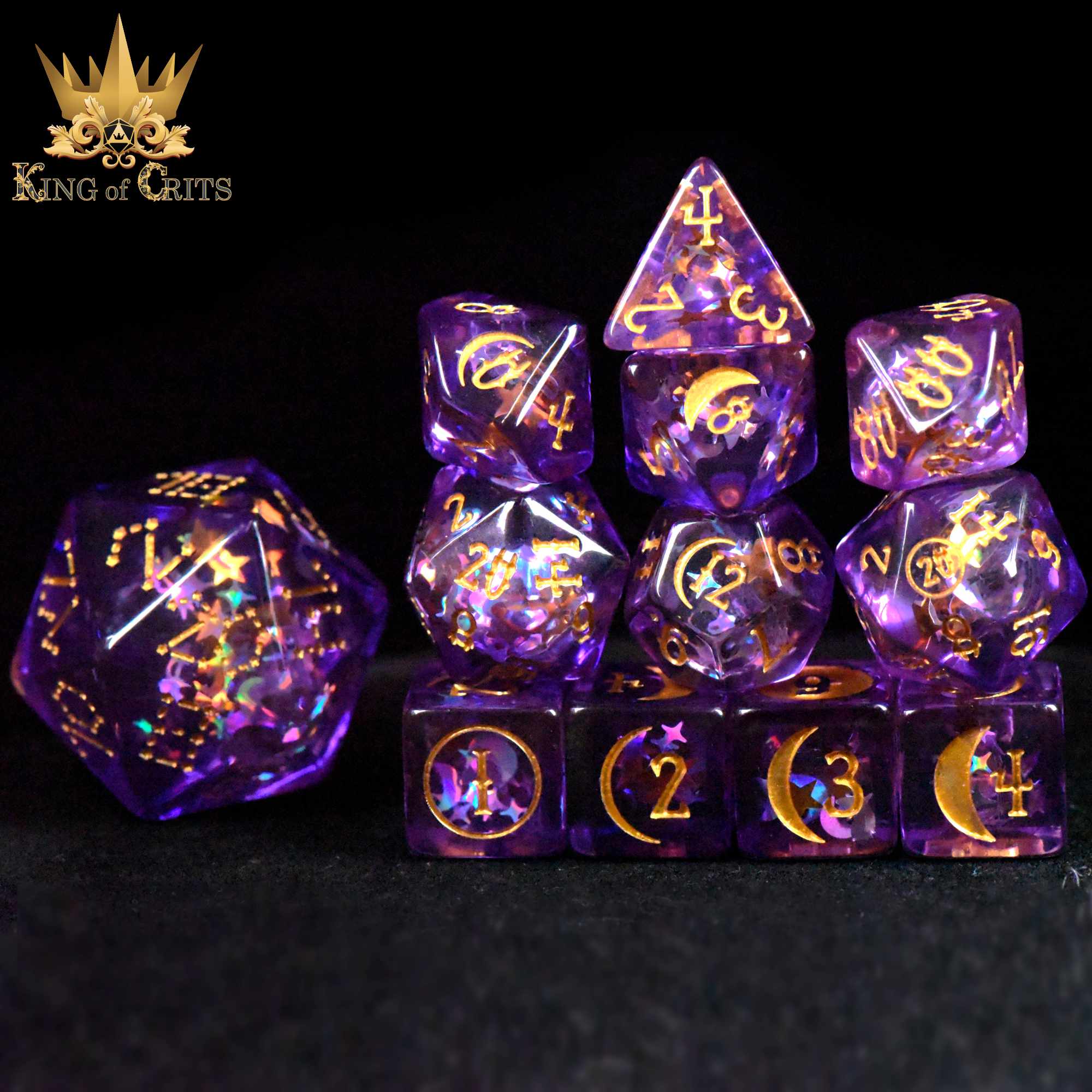 Moonlit Night 12 Dice Set - Image 2
