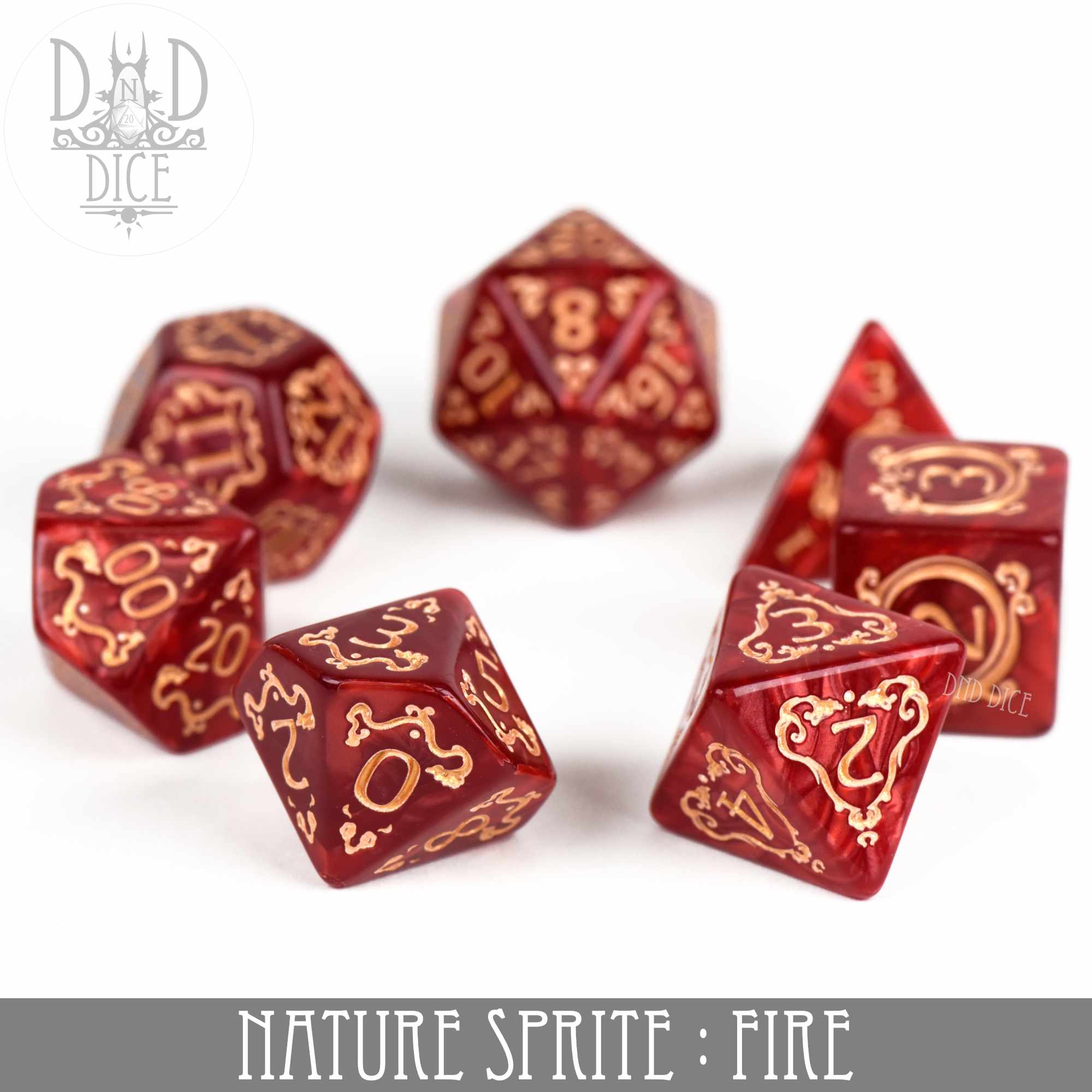 Nature Sprite: Fire Dice Set - Image 3