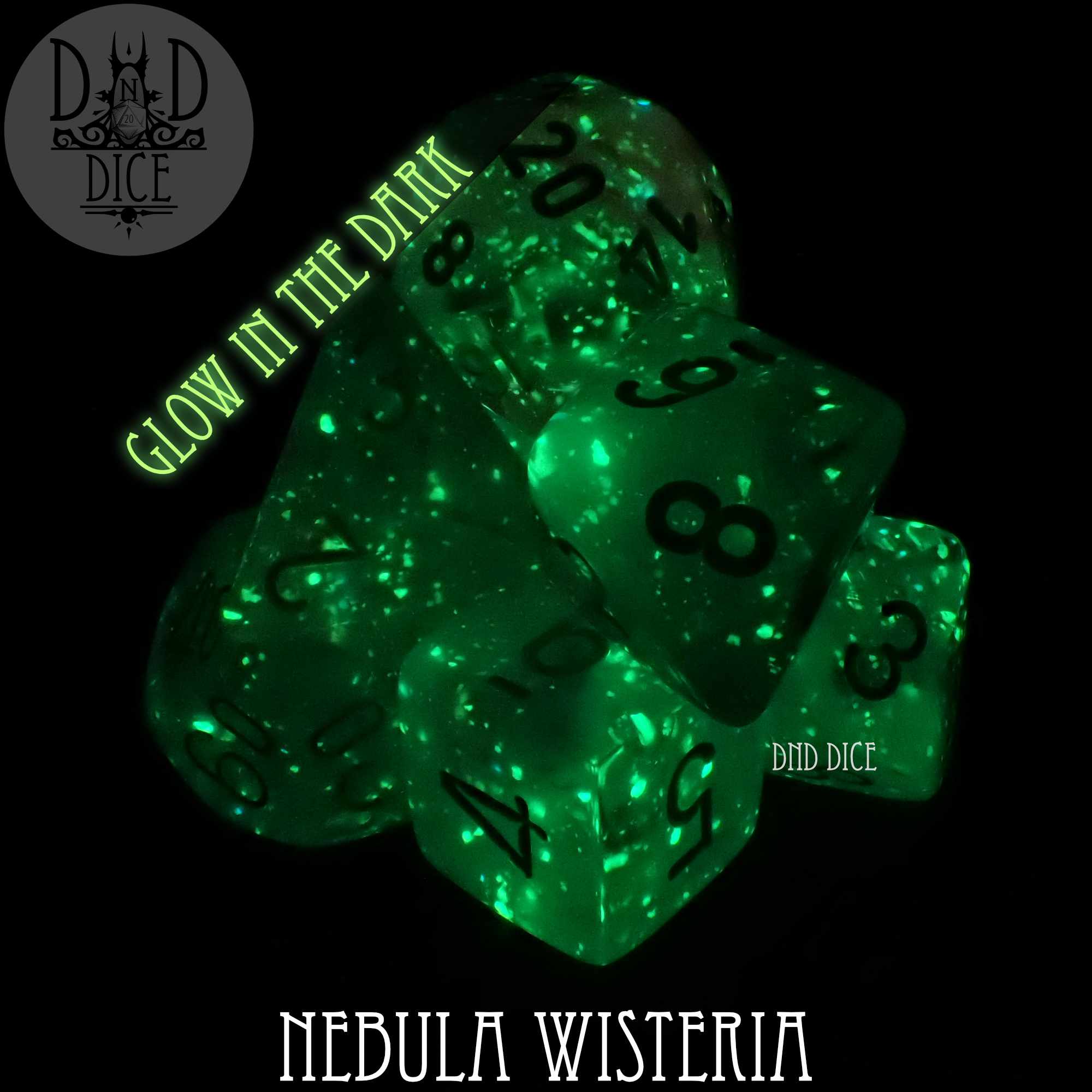 Nebula Wisteria Dice Set (Glow) - Image 4