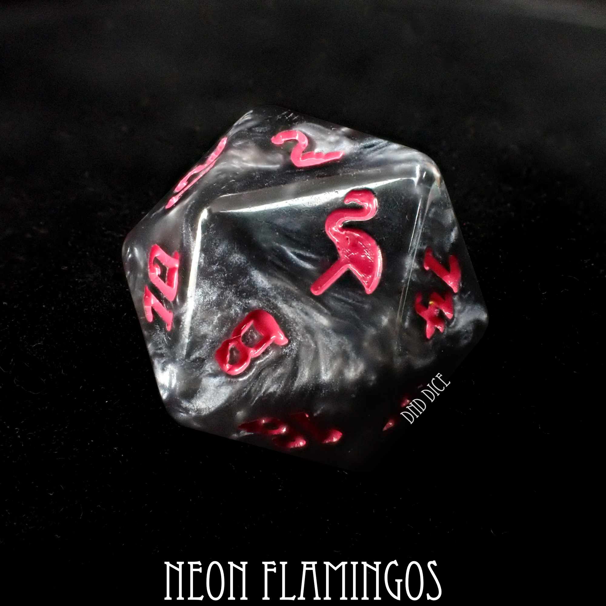 Neon Flamingos 11 Dice Set - Image 5