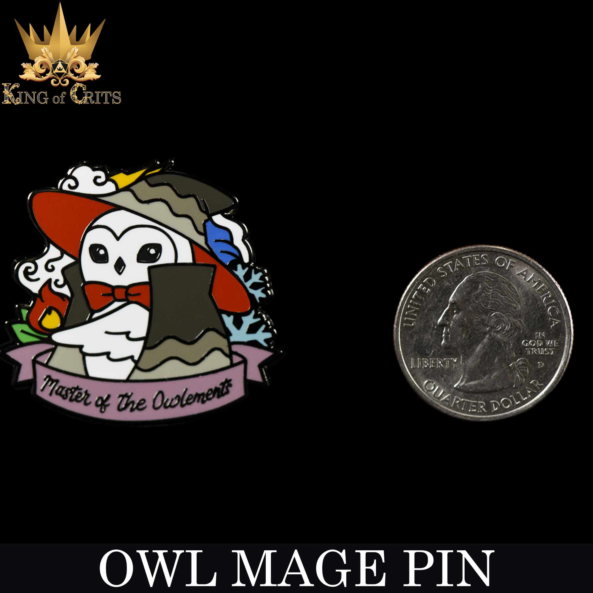 Owl Mage Enamel Pin - Image 2