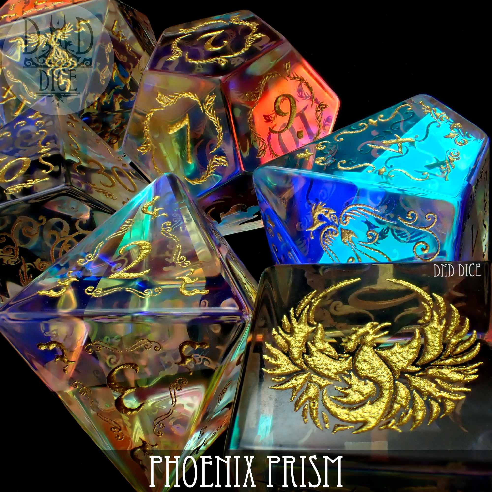 Phoenix Prism Glass Dice Set (Gift Box) - Image 2