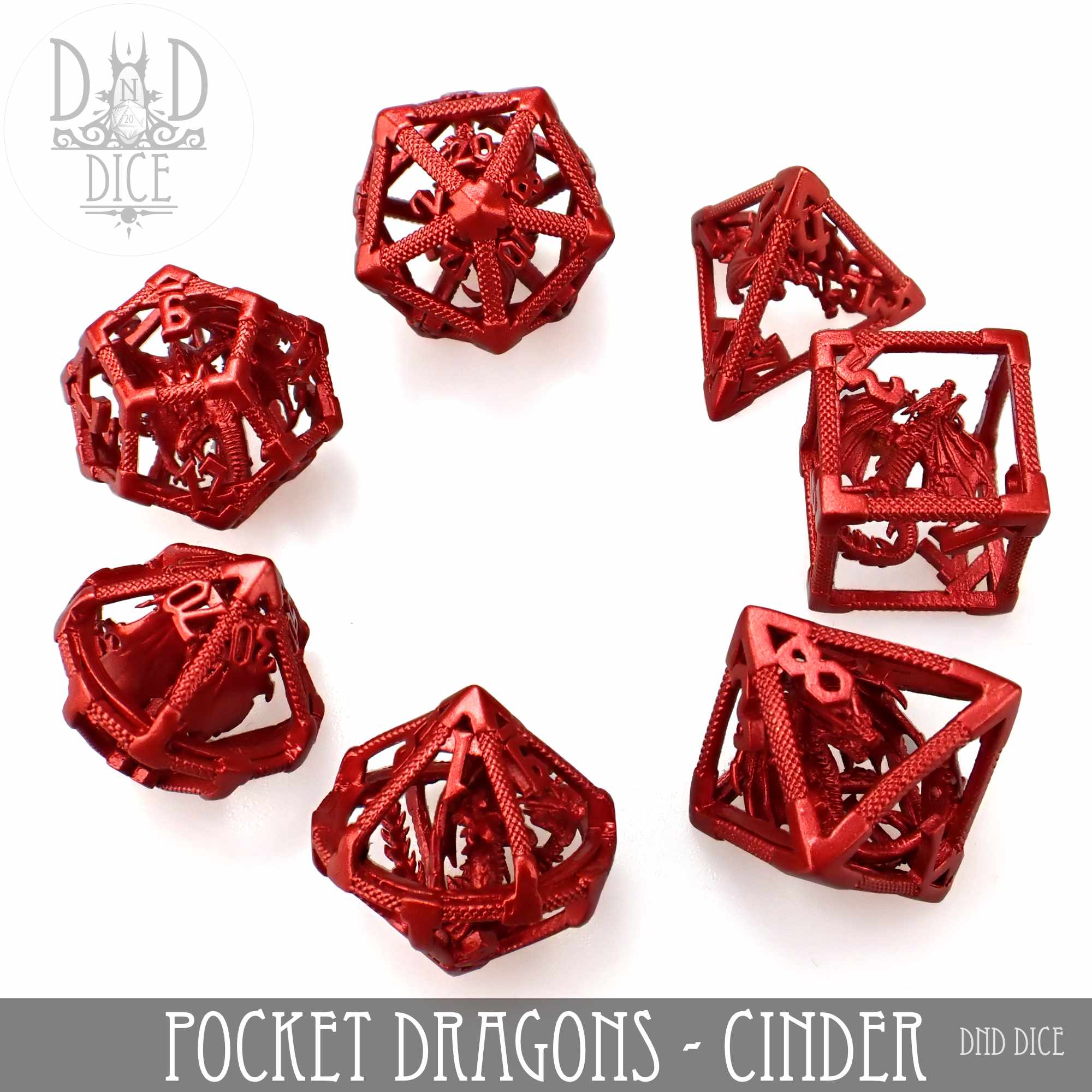 Pocket Dragons Cinder - Metal Dice Set (Gift Box) - Image 3