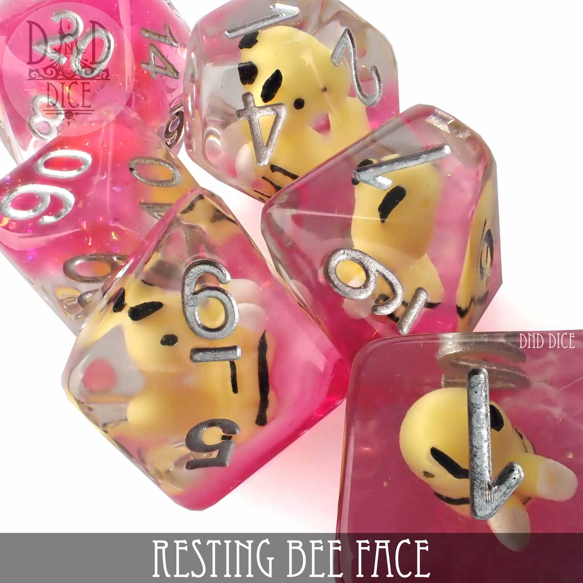 Resting Bee Face Dice Set - Image 2