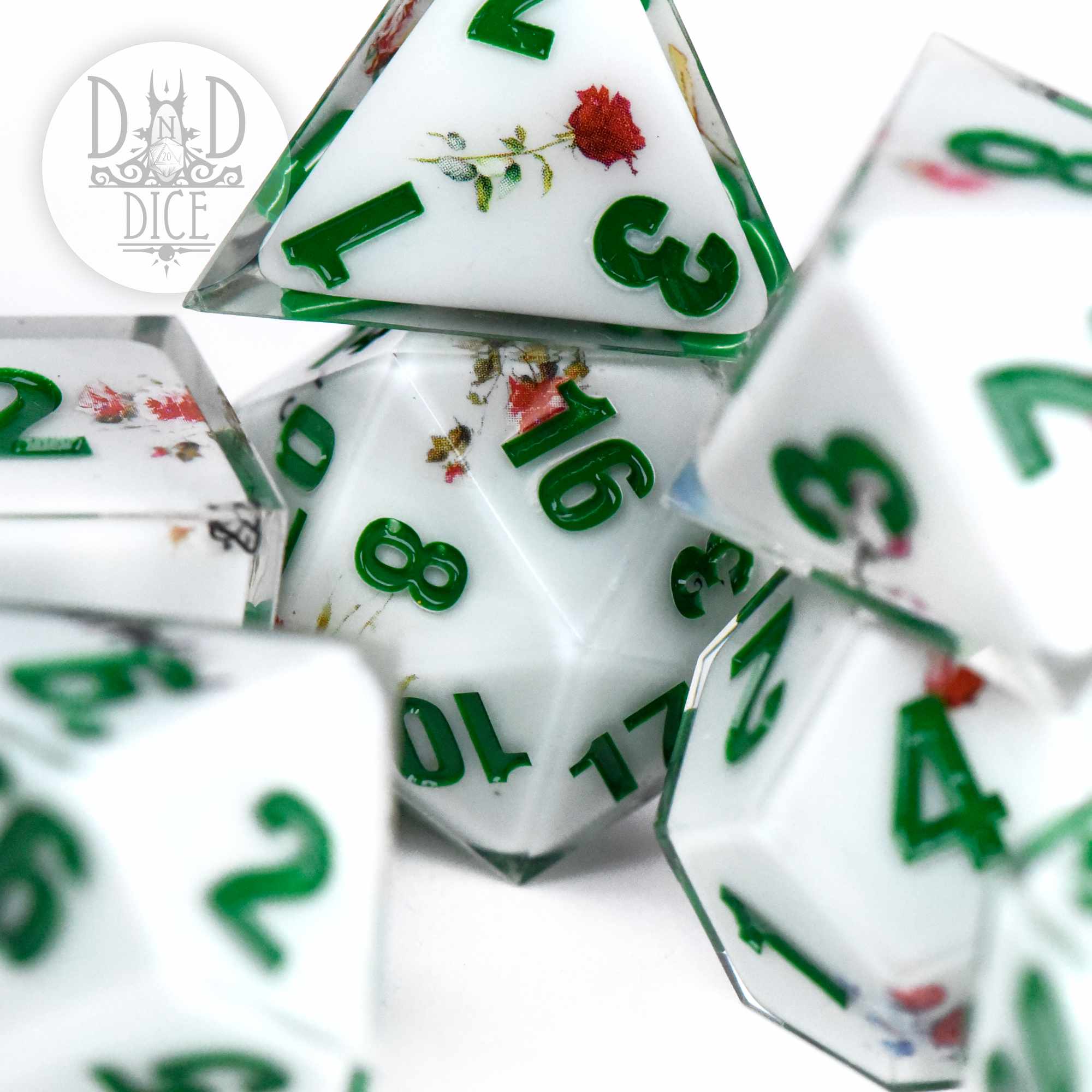 Rose Tattoo Handmade Dice Set - Image 2