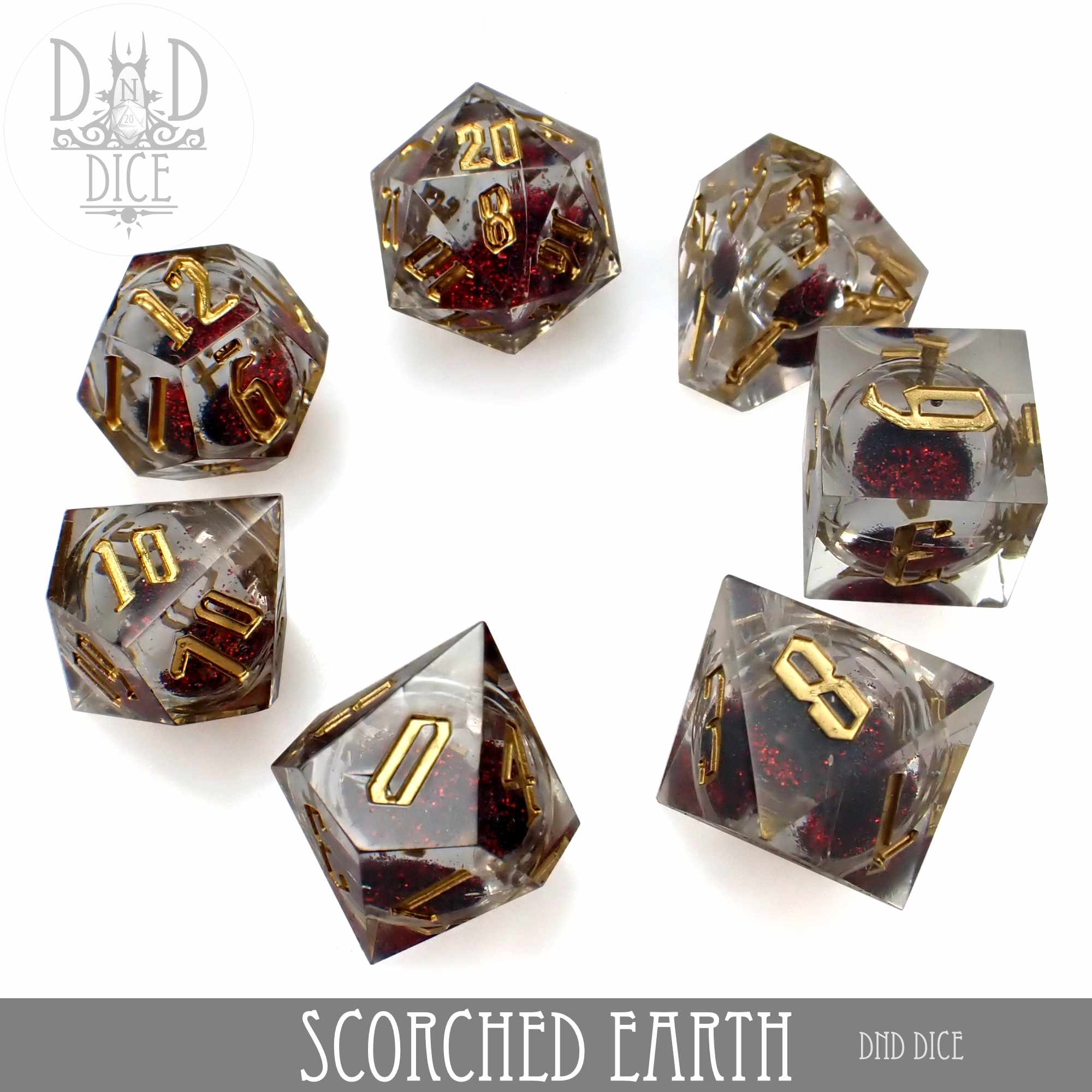Scorched Earth Liquid Core Dice Set - Image 3